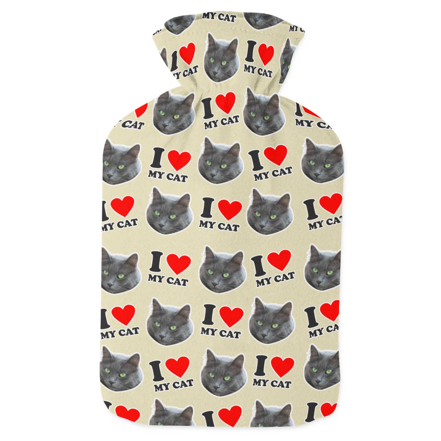 I Love My Cat Personalised Hot Water Bottle