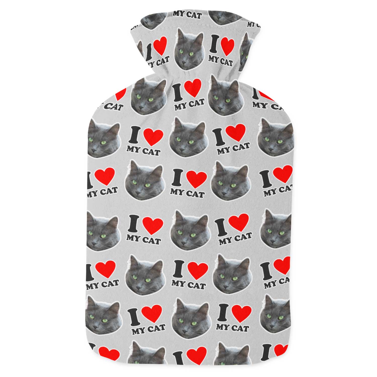 I Love My Cat Personalised Hot Water Bottle