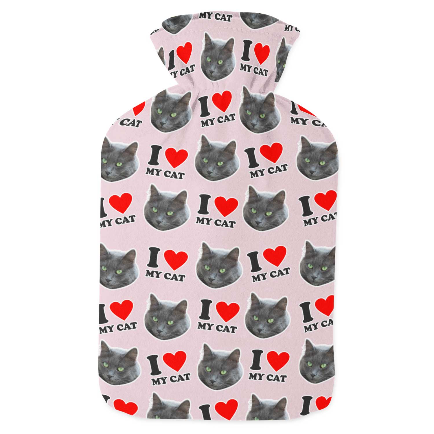 I Love My Cat Personalised Hot Water Bottle