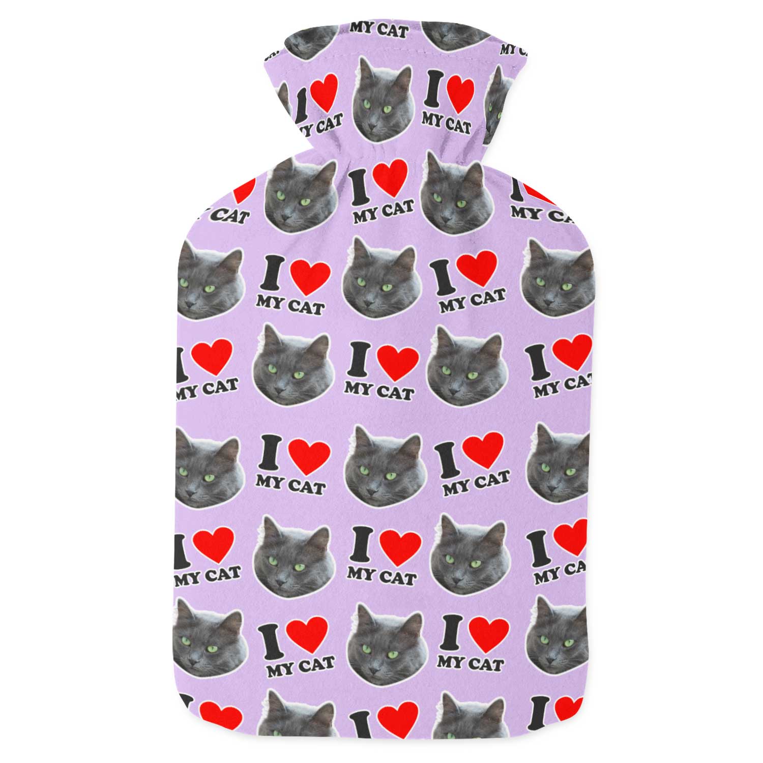 I Love My Cat Personalised Hot Water Bottle
