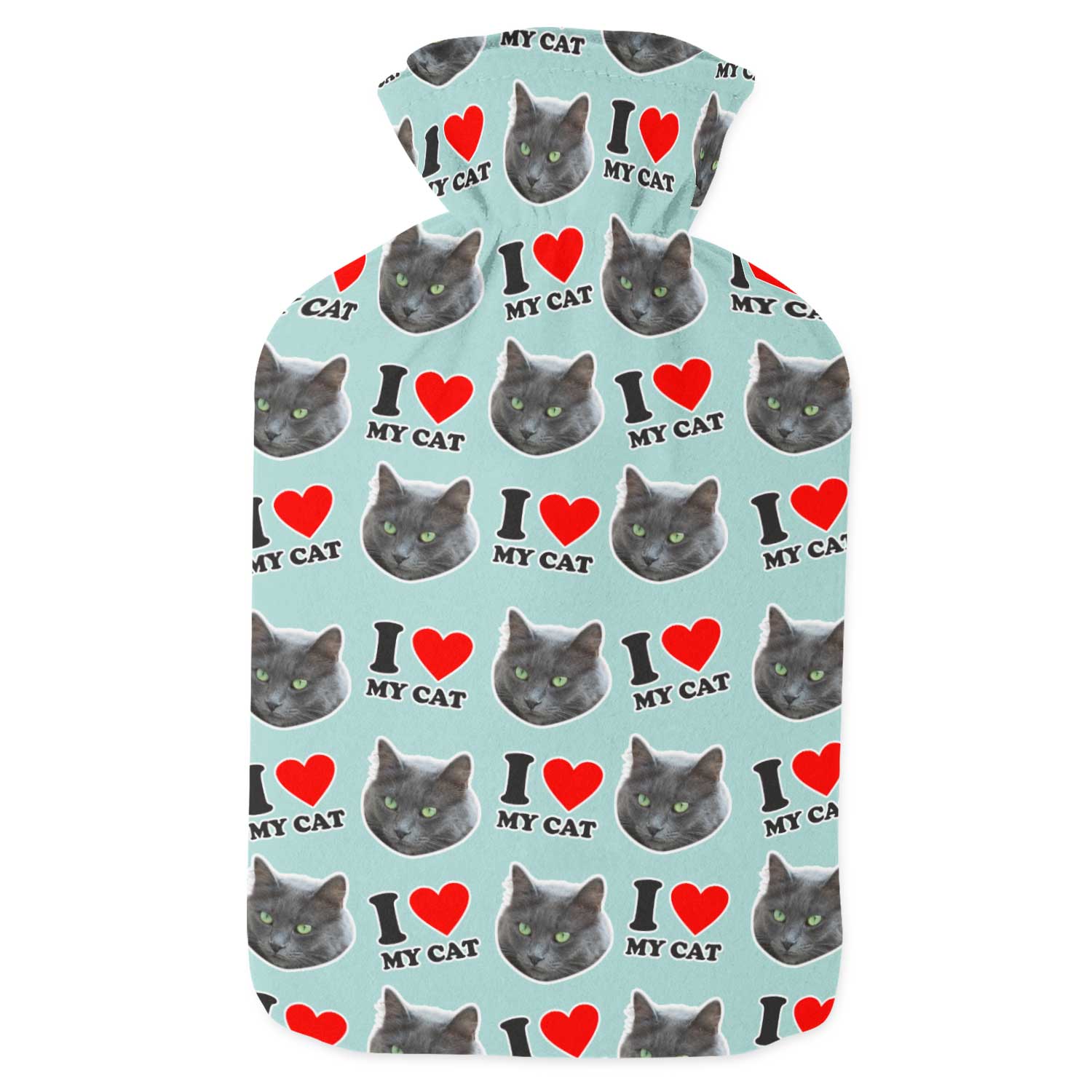 I Love My Cat Personalised Hot Water Bottle
