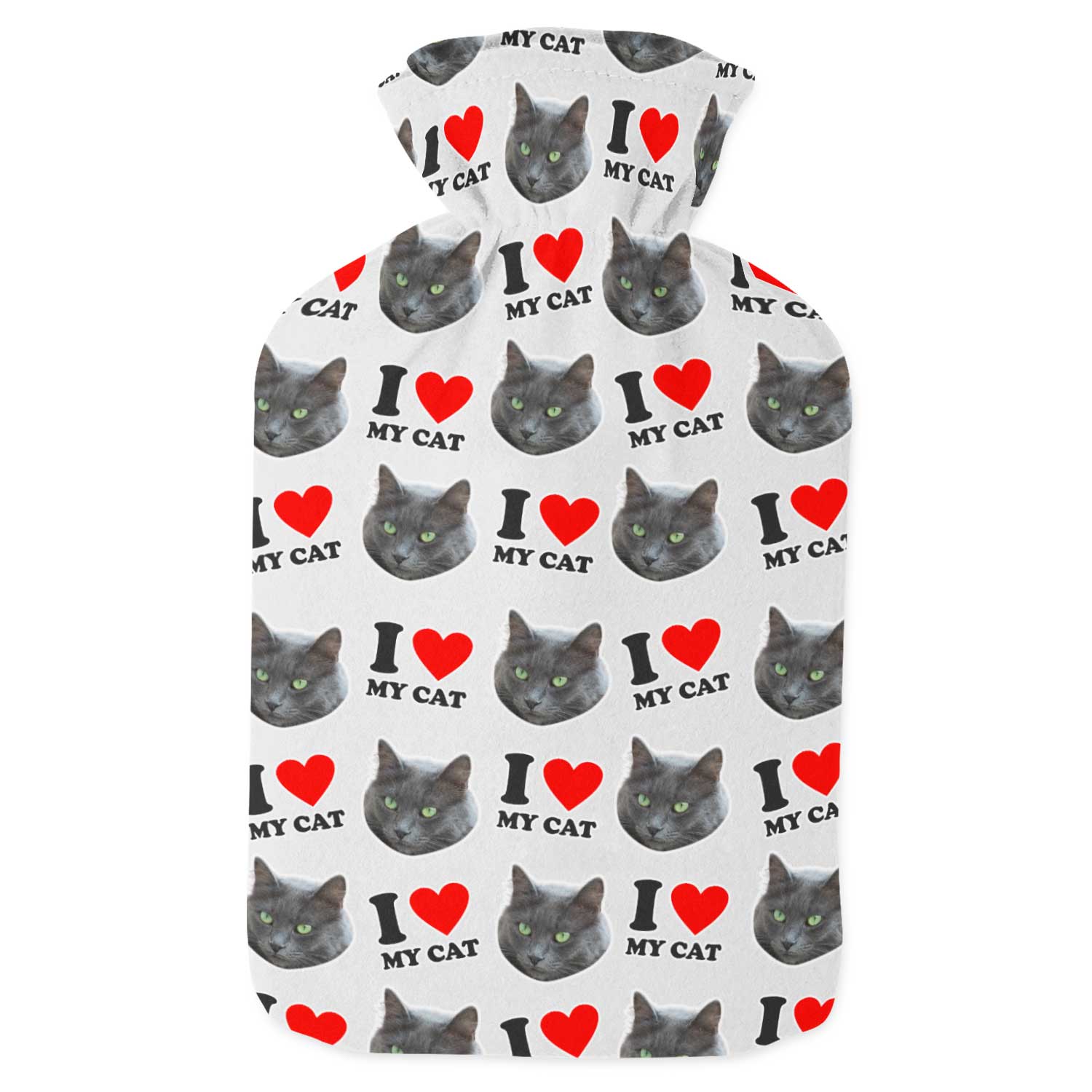 I Love My Cat Personalised Hot Water Bottle
