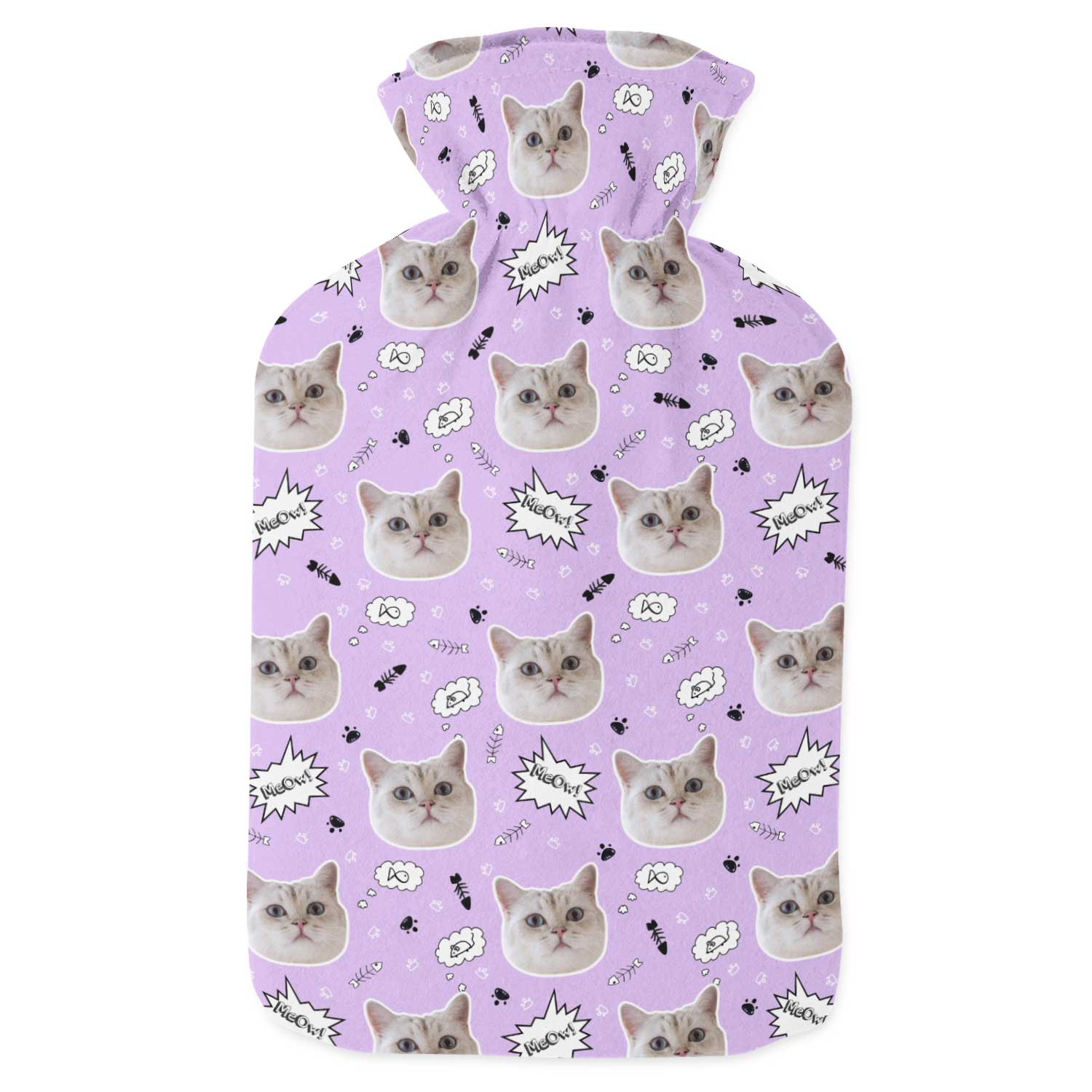 Your Cat Meow Personalised Hot Water Bottle