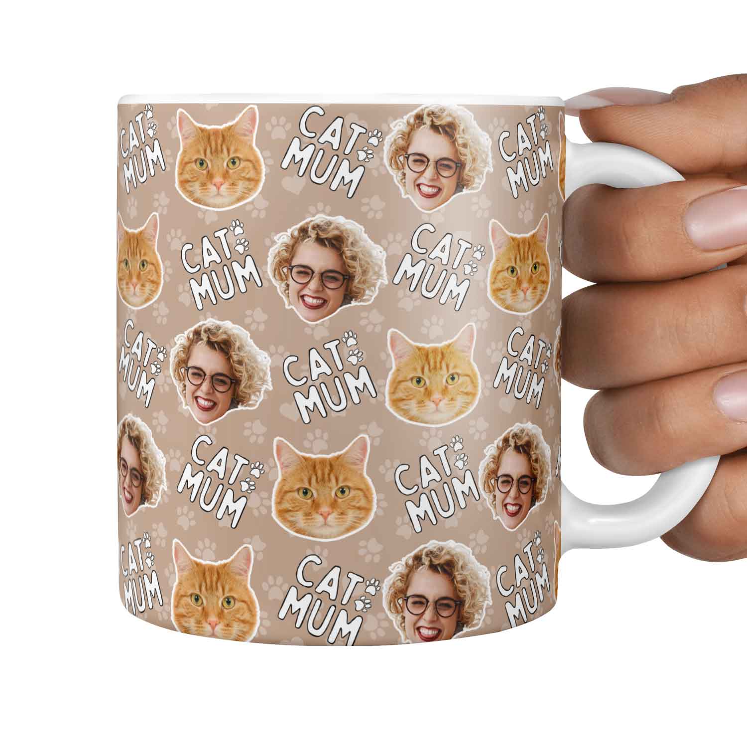 Cat Mum Duo Personalised Photo Mug
