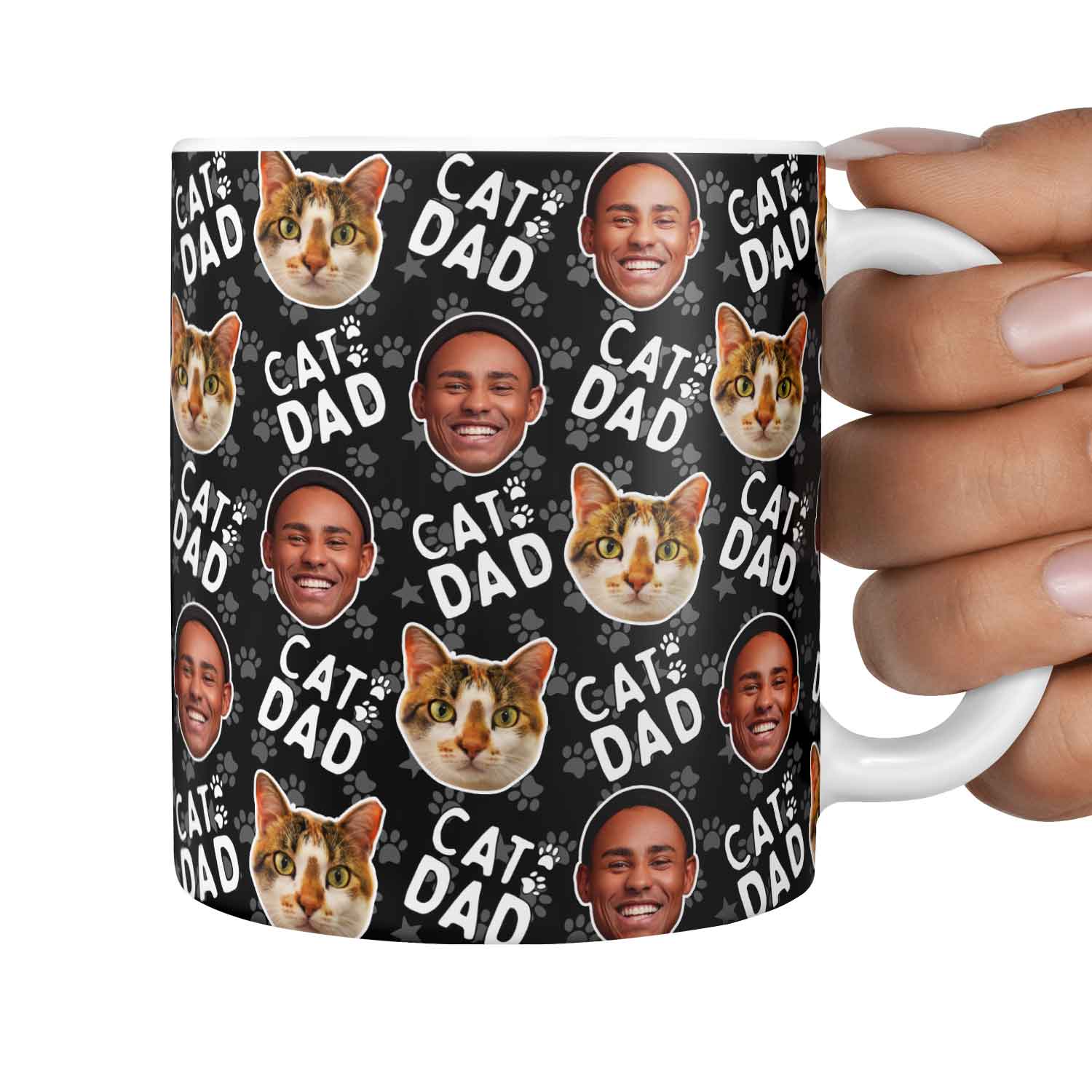 Cat Dad Duo Personalised Photo Mug