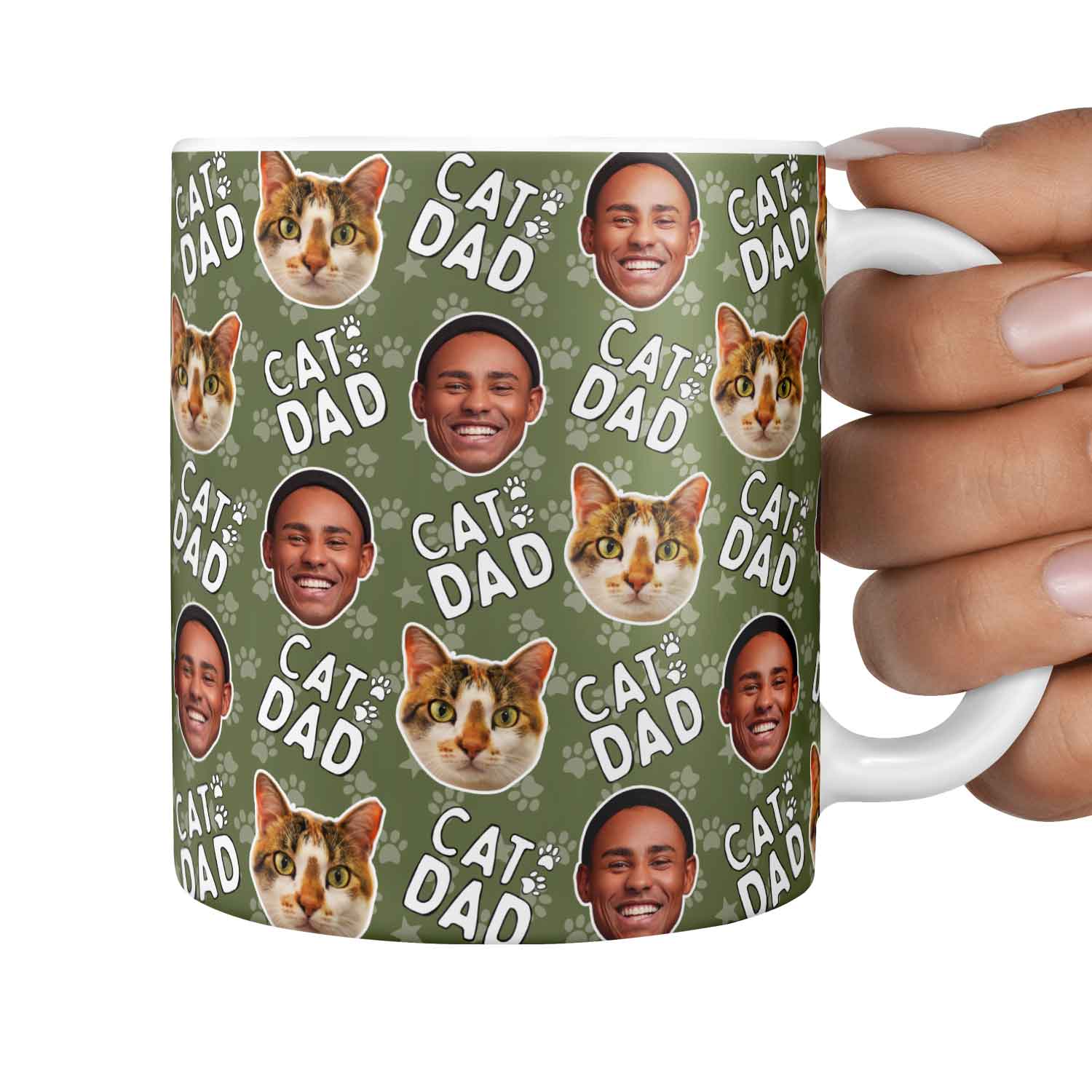 Cat Dad Duo Personalised Photo Mug