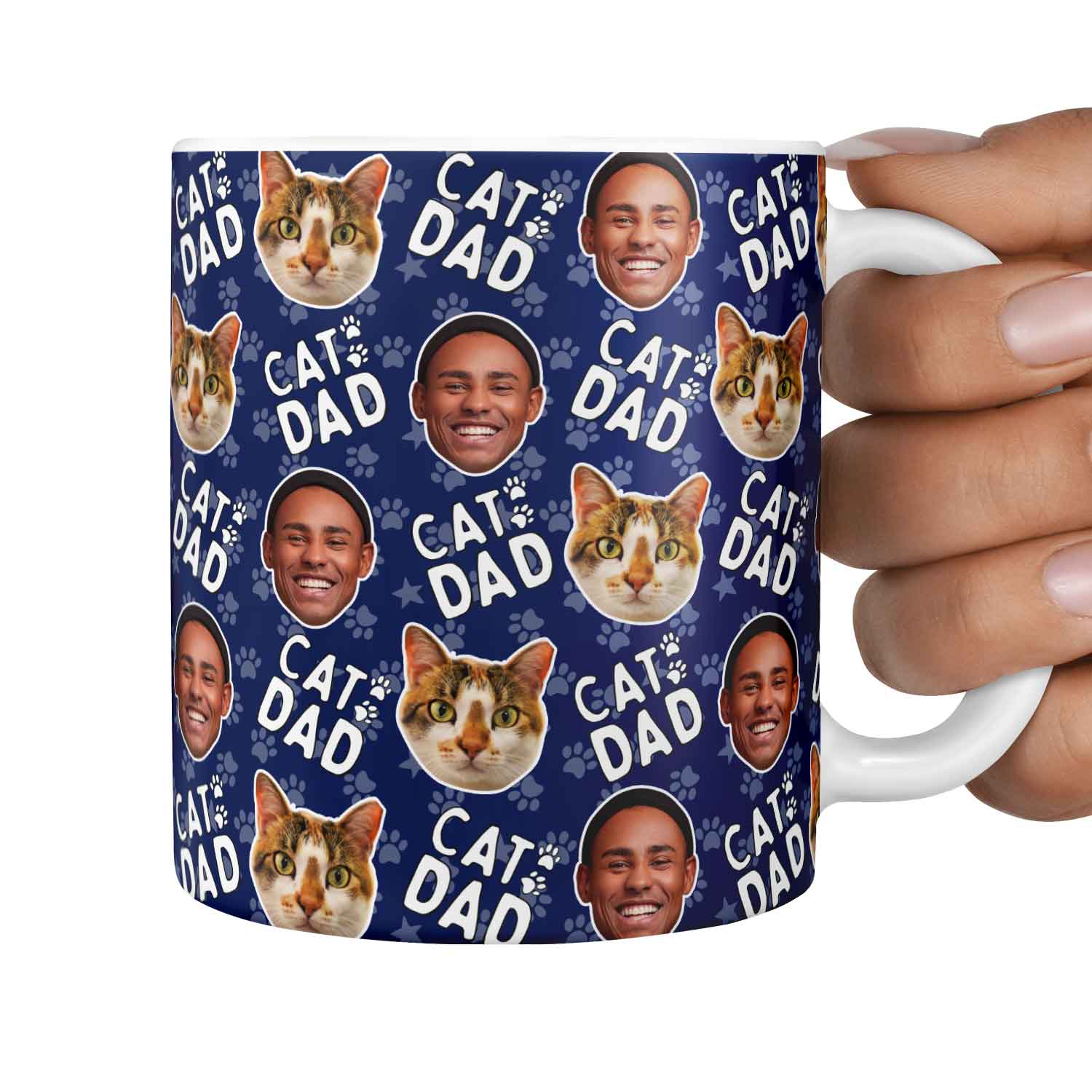 Cat Dad Duo Personalised Photo Mug