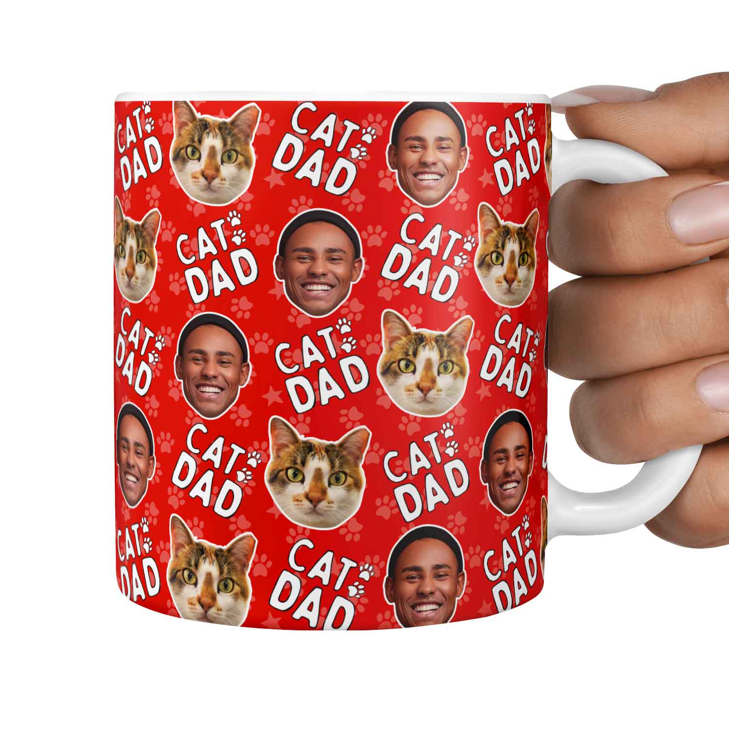 Cat Dad Duo Personalised Photo Mug