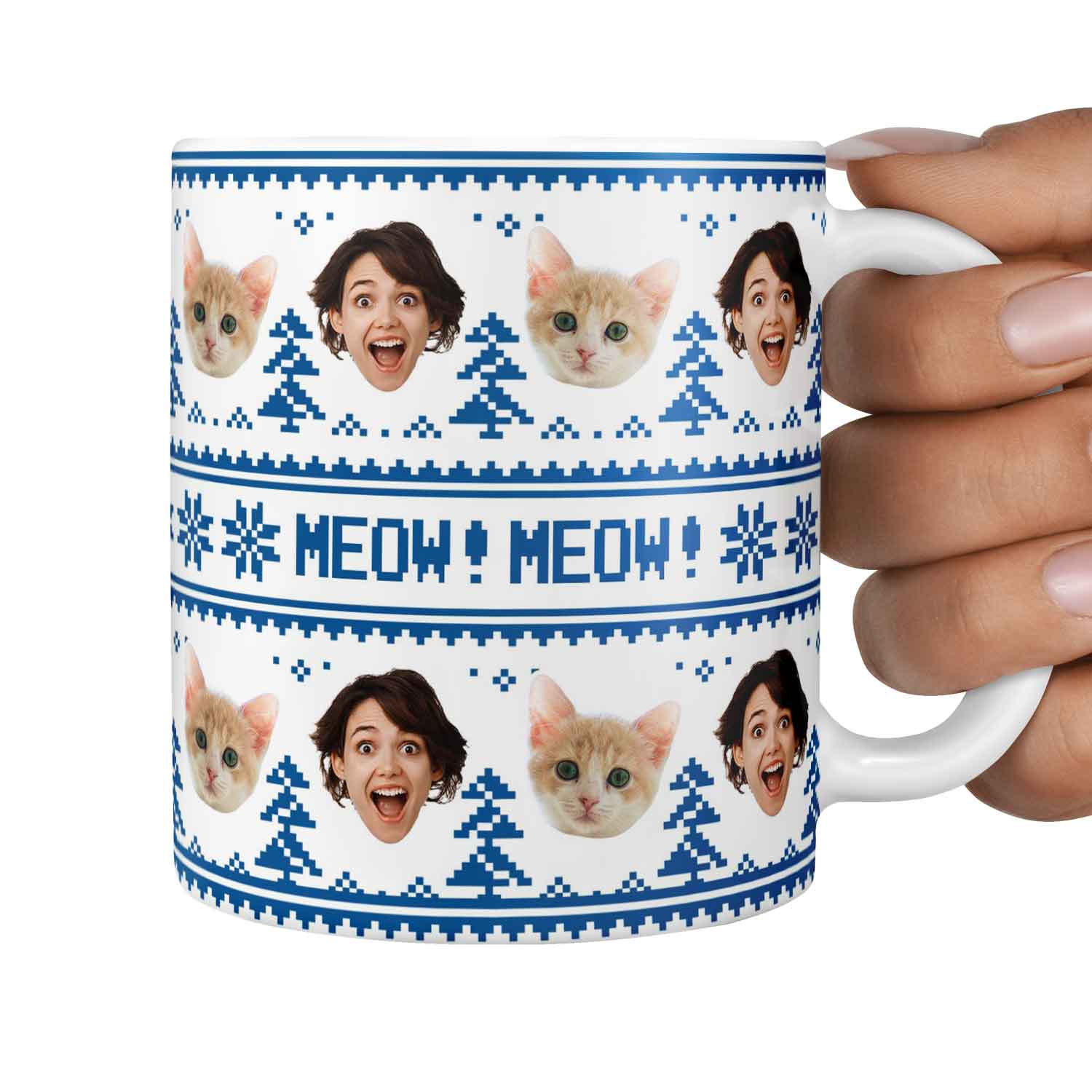 Nordic Meow Personalised Christmas Mug