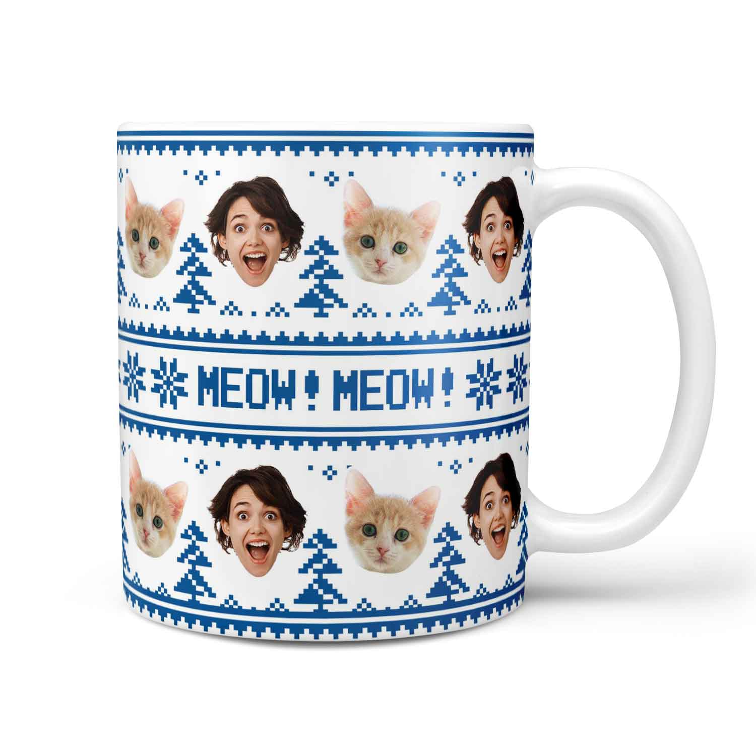 Nordic Meow Personalised Christmas Mug