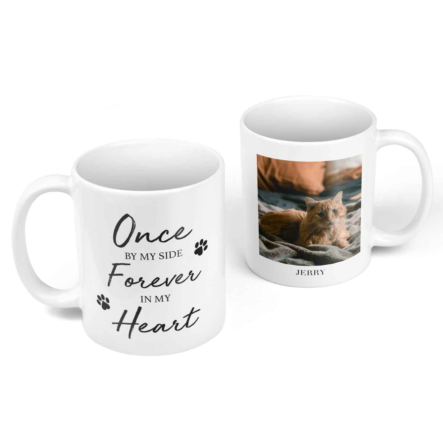 Forever In My Heart (Cat Name) Personalised Memorial Mug
