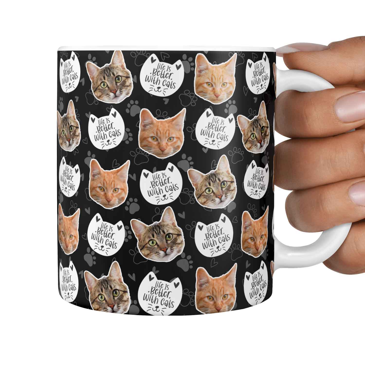 Life Is Better With Cats Personalised Mug