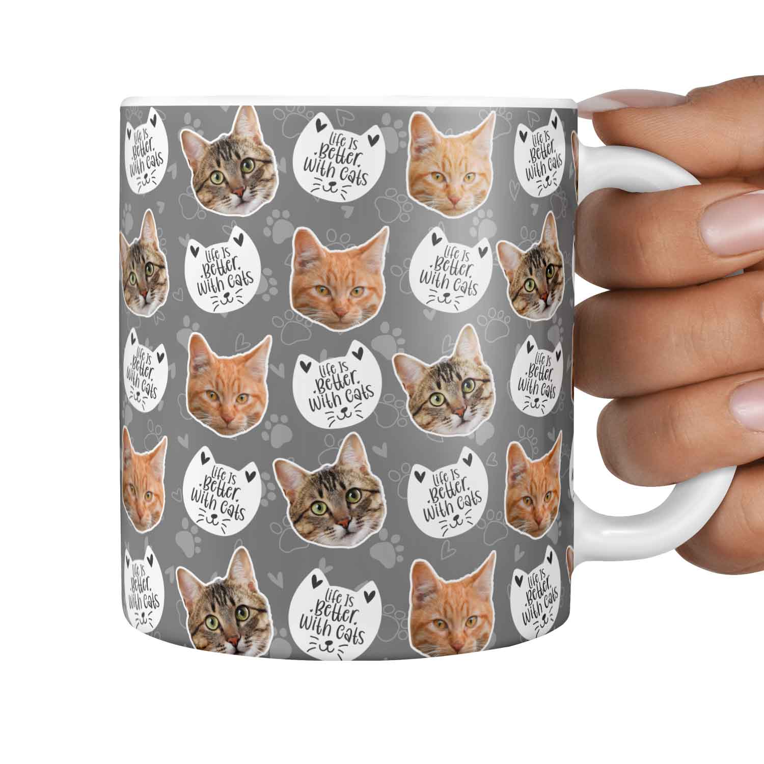 Life Is Better With Cats Personalised Mug