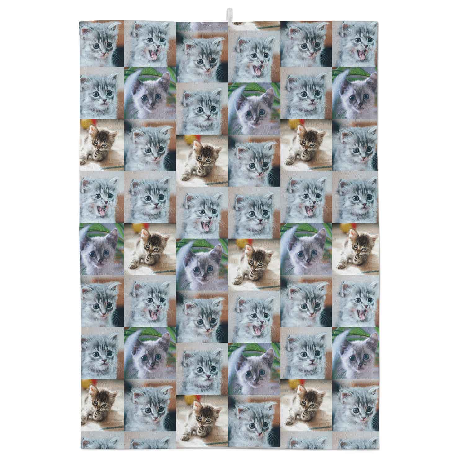 Cat Photo Collage Personalised Tea Towel