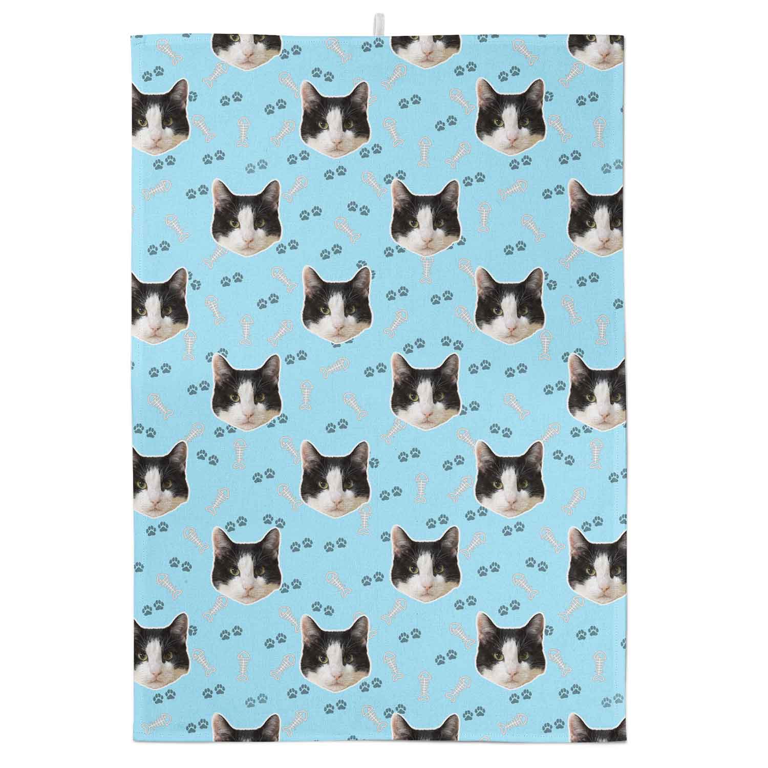 Your Cat Paw Prints Personalised Tea Towel