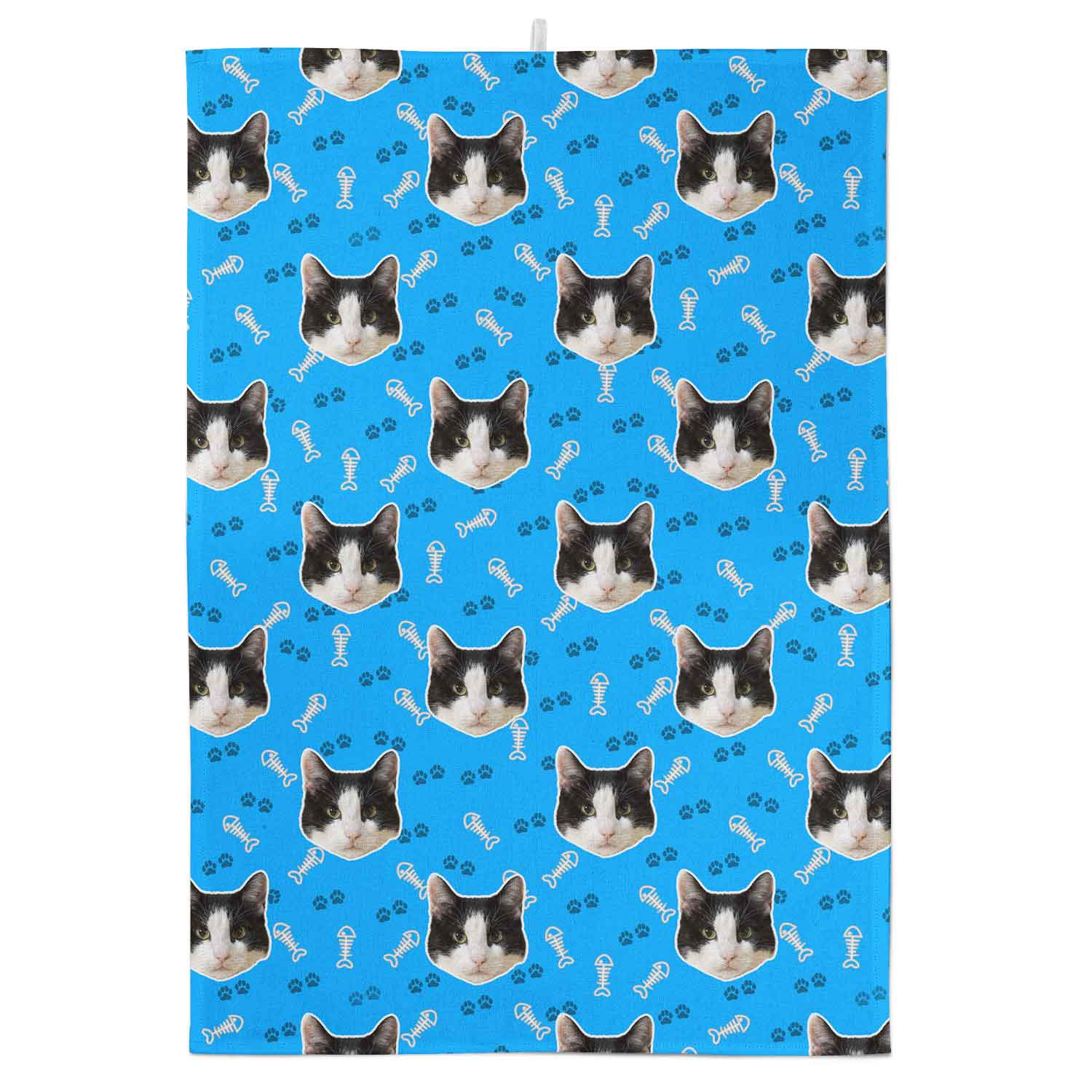 Your Cat Paw Prints Personalised Tea Towel