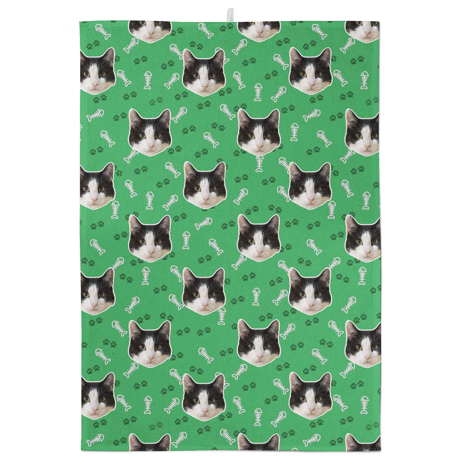 Your Cat Paw Prints Personalised Tea Towel