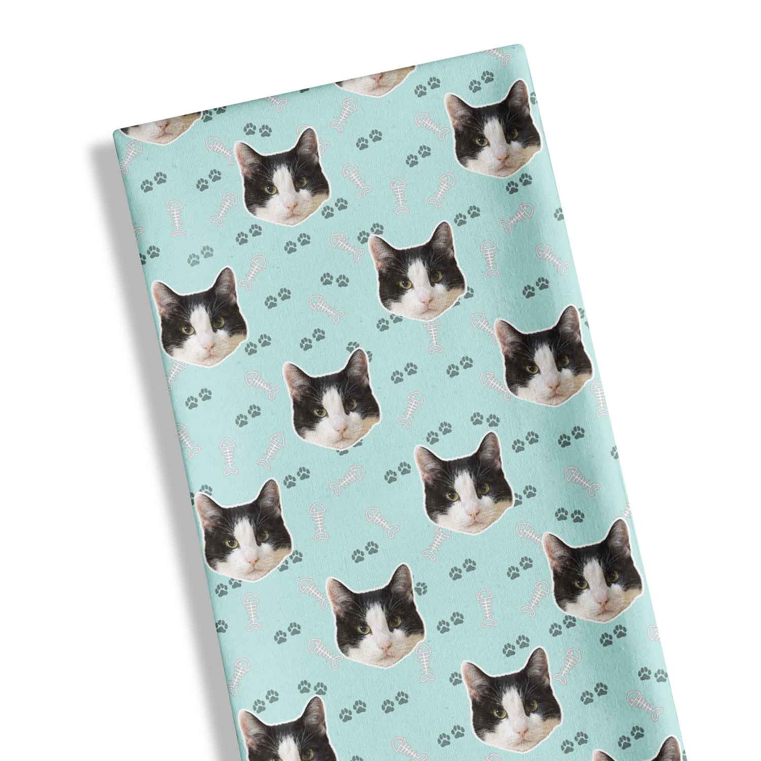 Your Cat Paw Prints Personalised Tea Towel