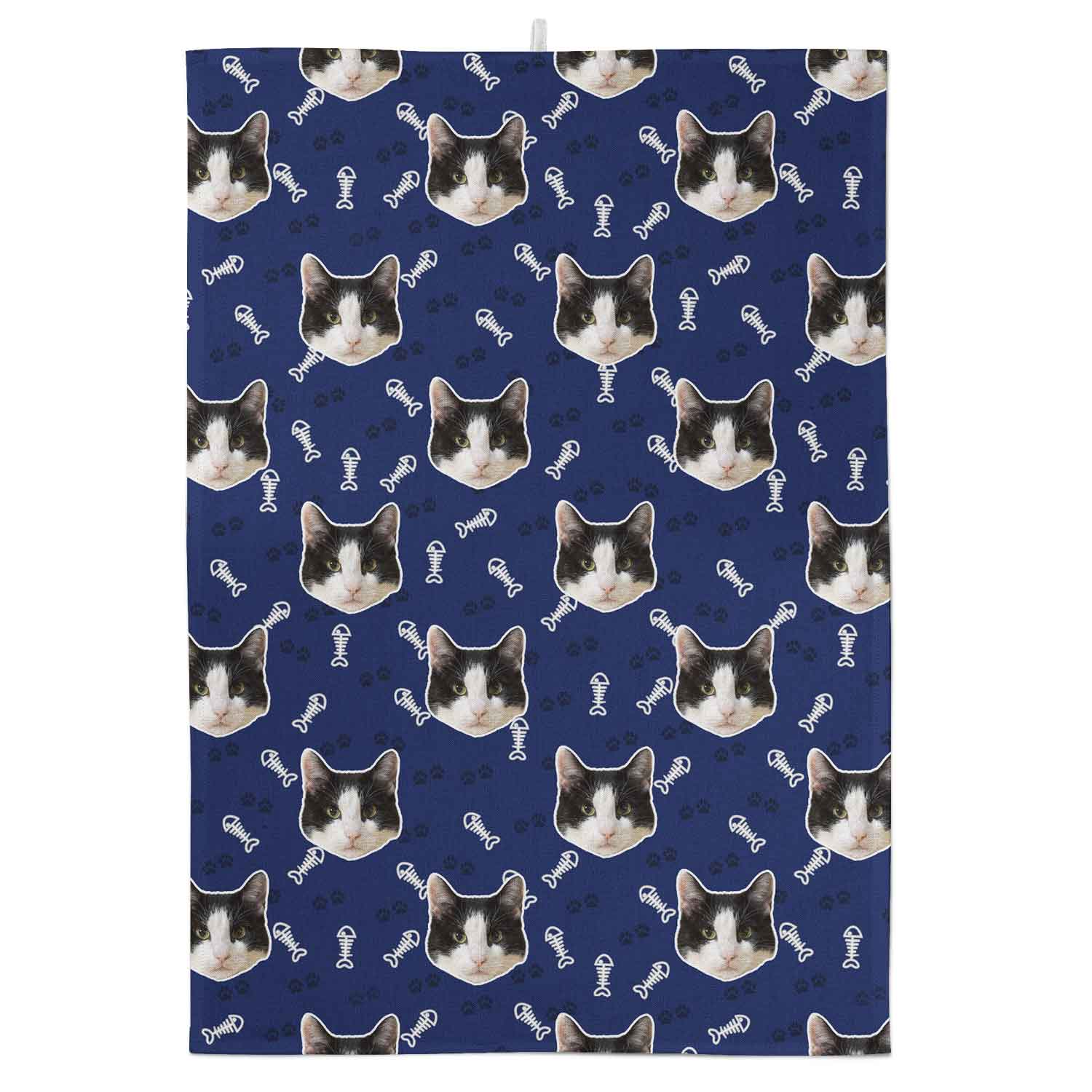 Your Cat Paw Prints Personalised Tea Towel