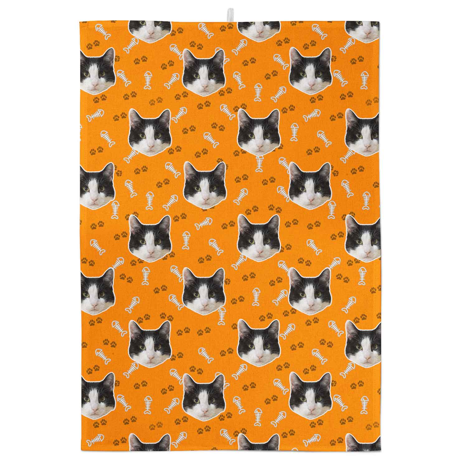 Your Cat Paw Prints Personalised Tea Towel