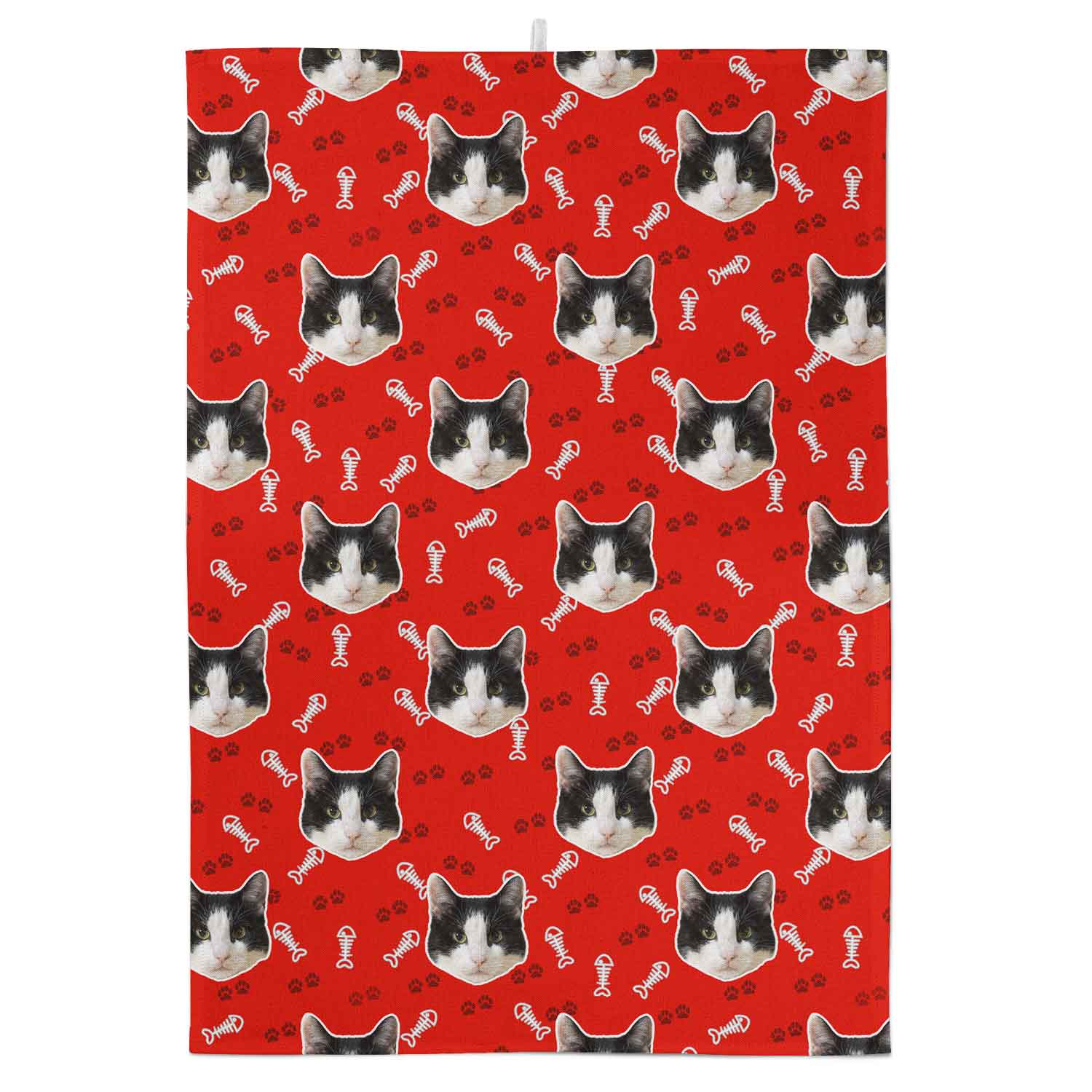 Your Cat Paw Prints Personalised Tea Towel