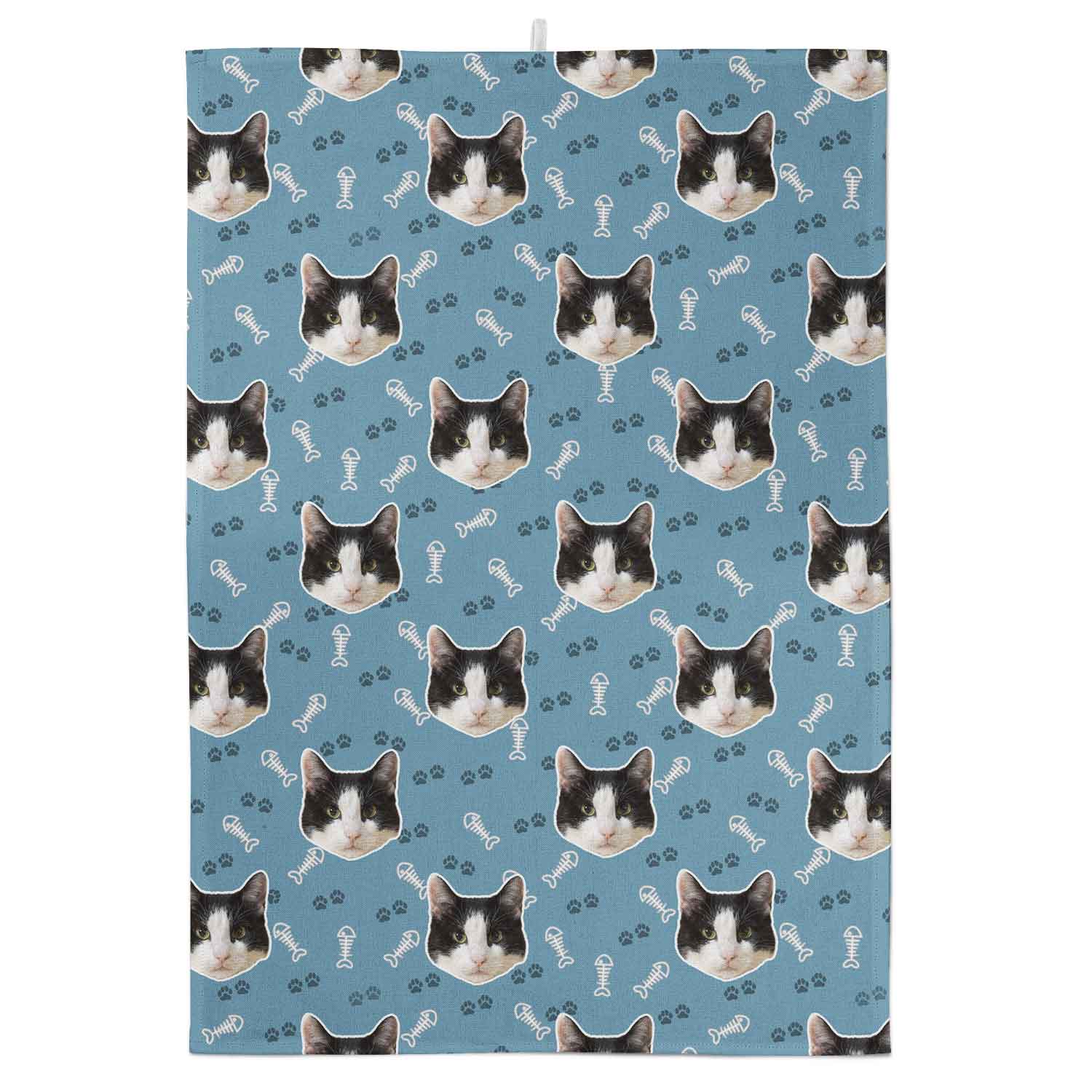 Your Cat Paw Prints Personalised Tea Towel
