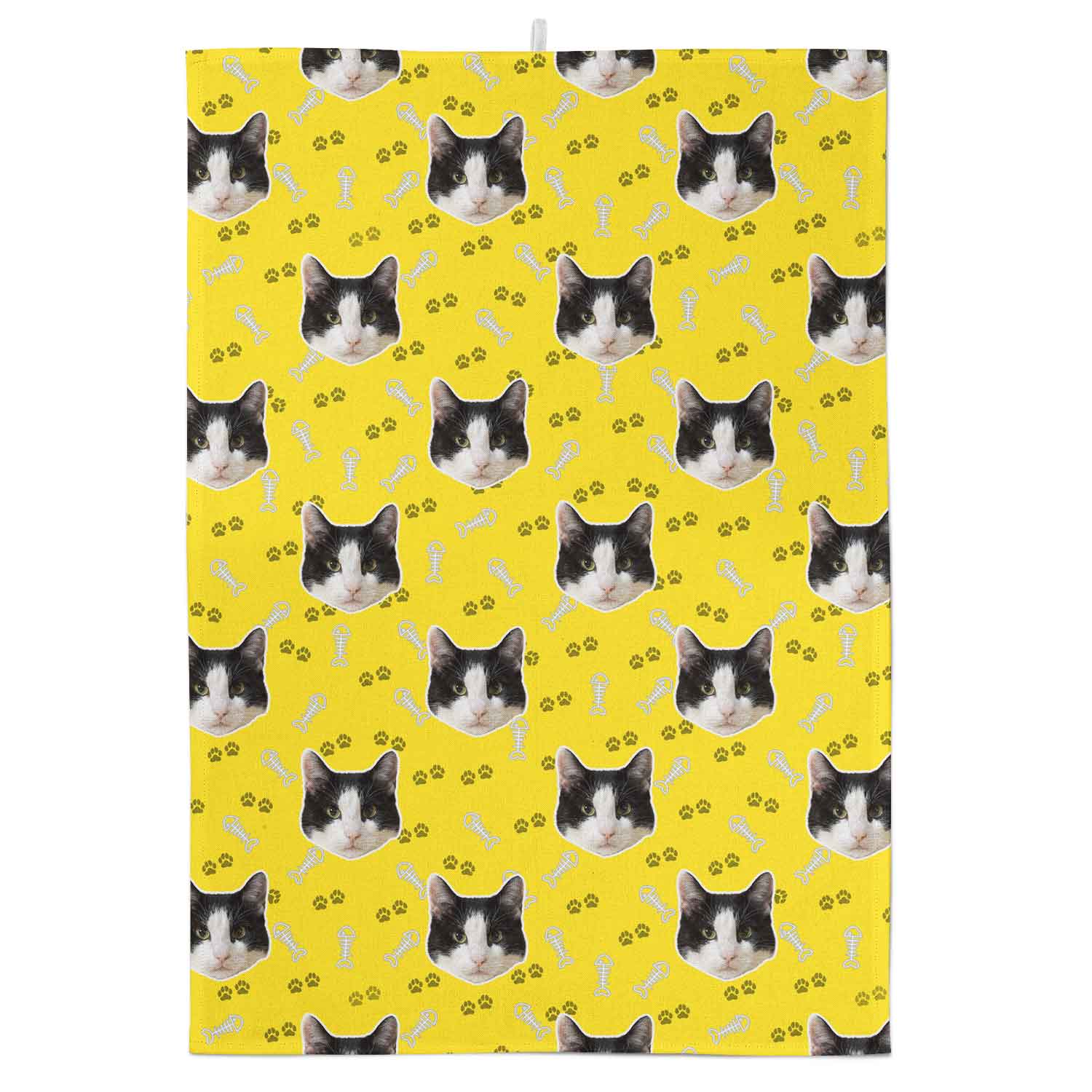Your Cat Paw Prints Personalised Tea Towel