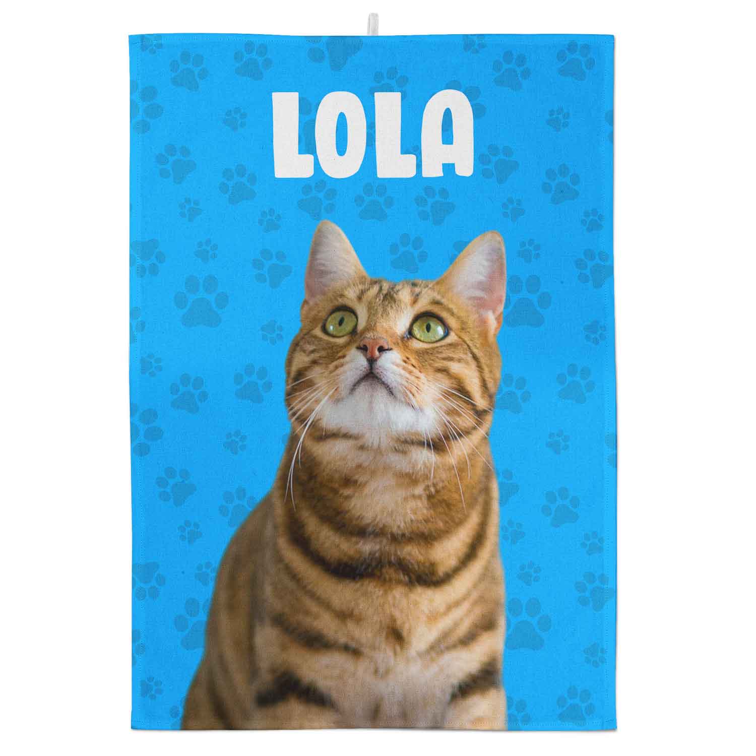 Your Cats Face & Name Personalised Tea Towel