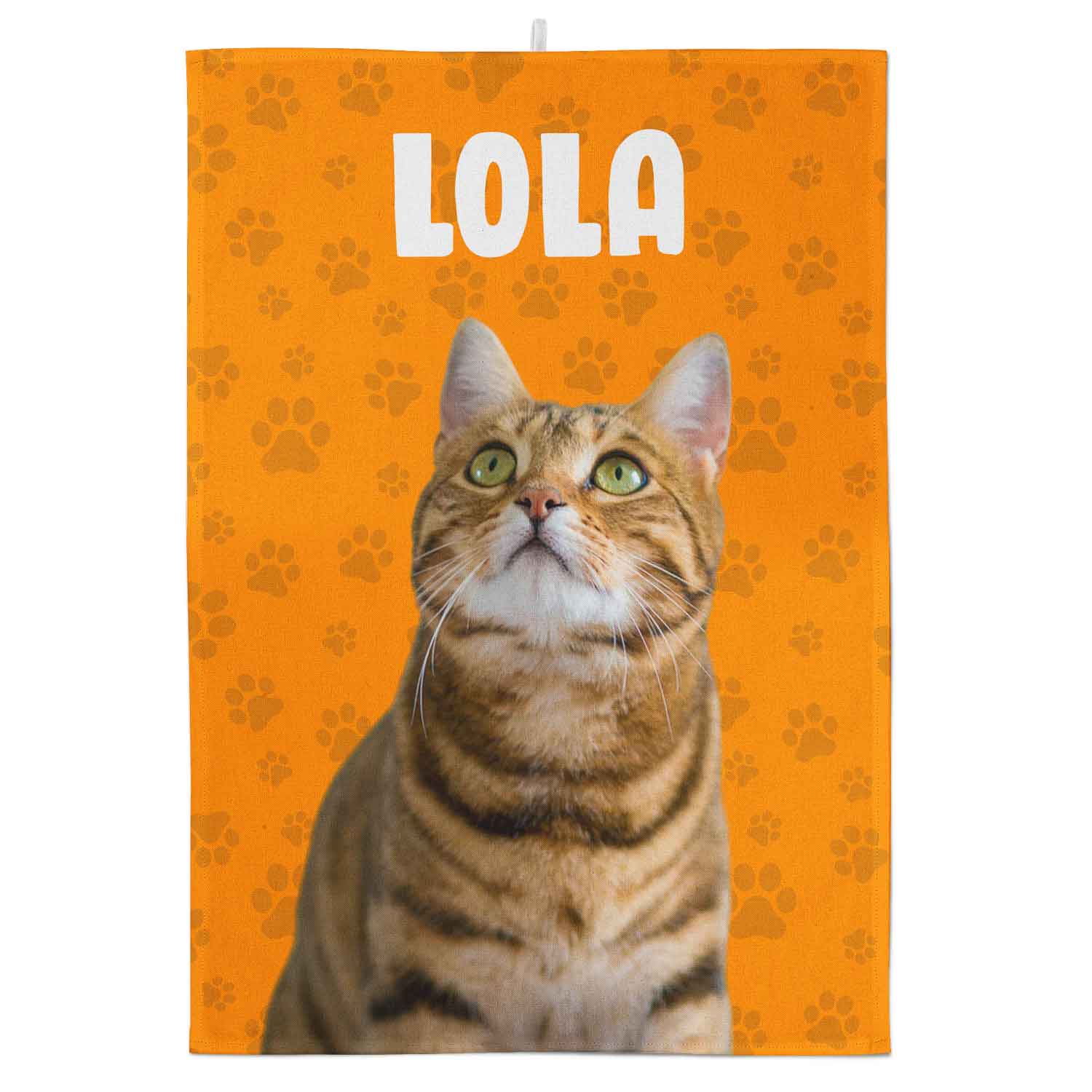 Your Cats Face & Name Personalised Tea Towel