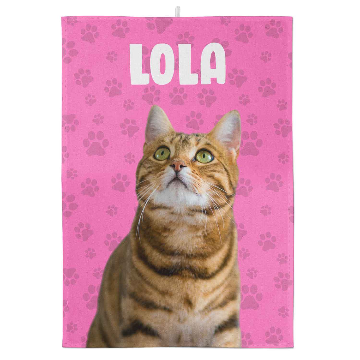 Your Cats Face & Name Personalised Tea Towel