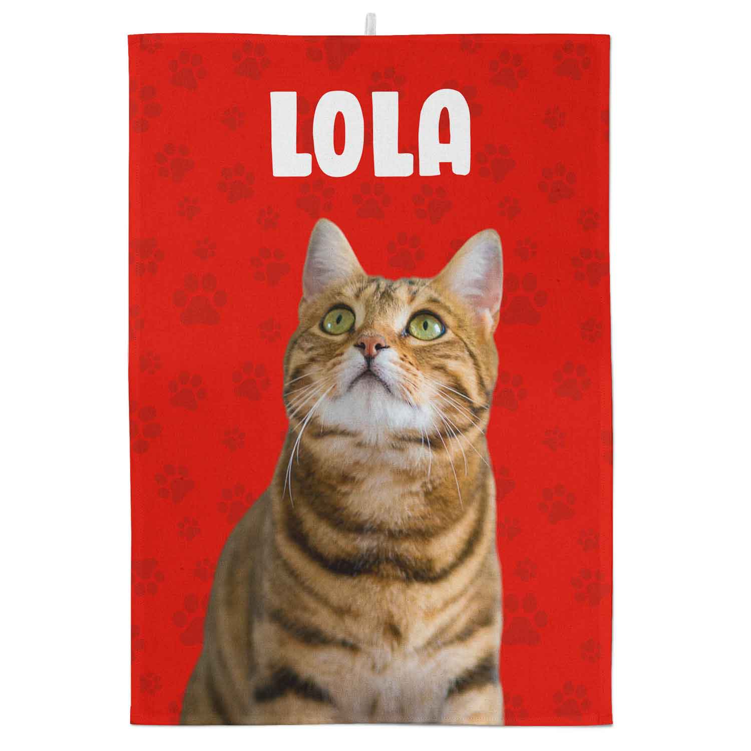 Your Cats Face & Name Personalised Tea Towel
