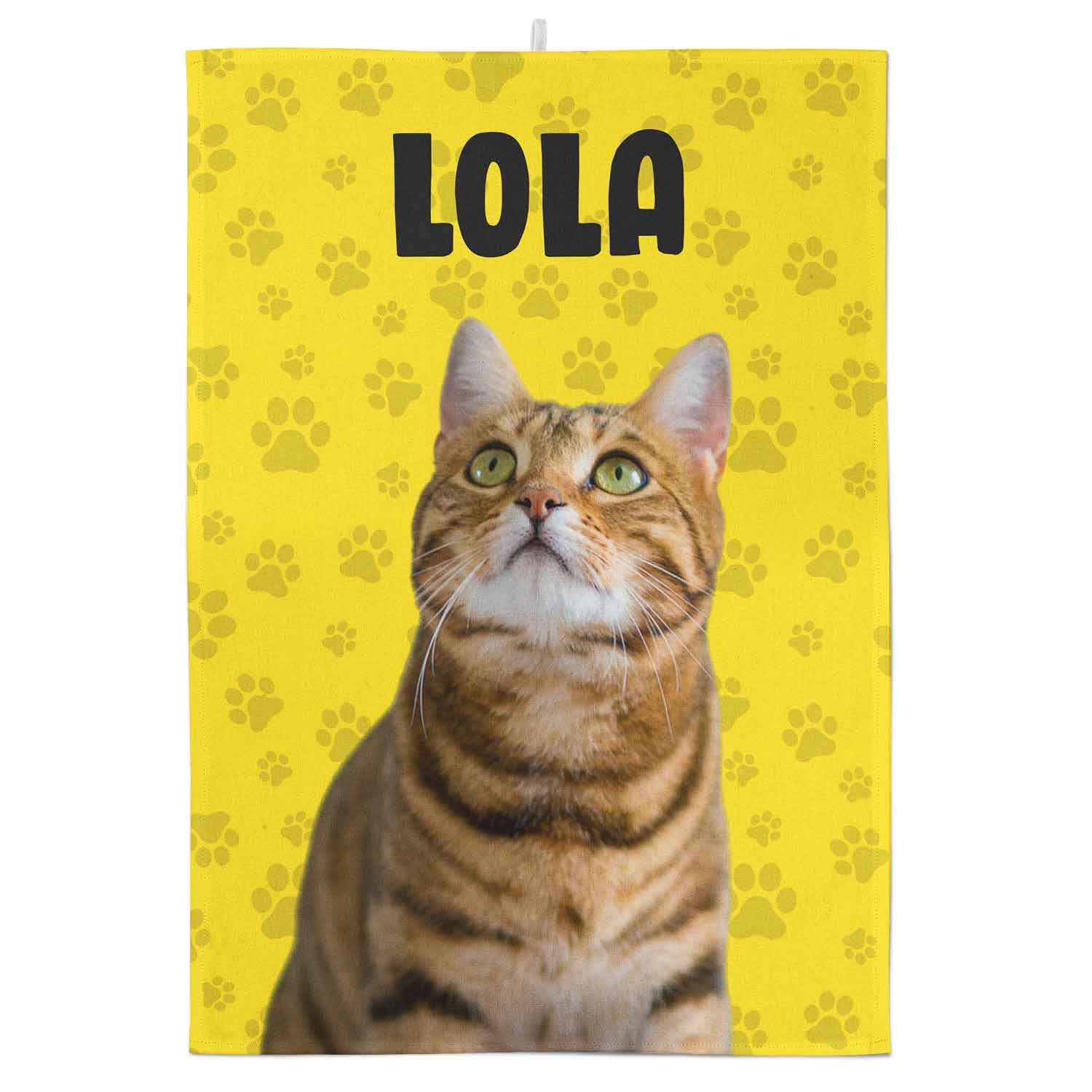 Your Cats Face & Name Personalised Tea Towel
