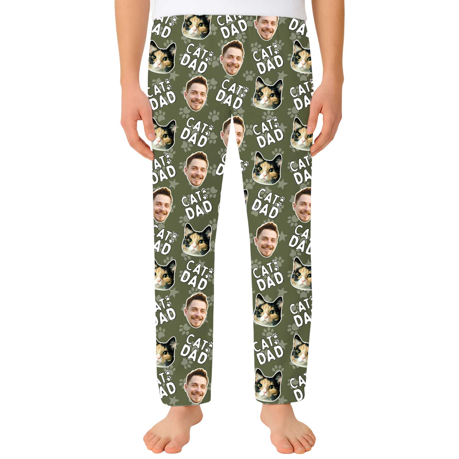 Men's Cat Dad Personalised PJ Bottoms