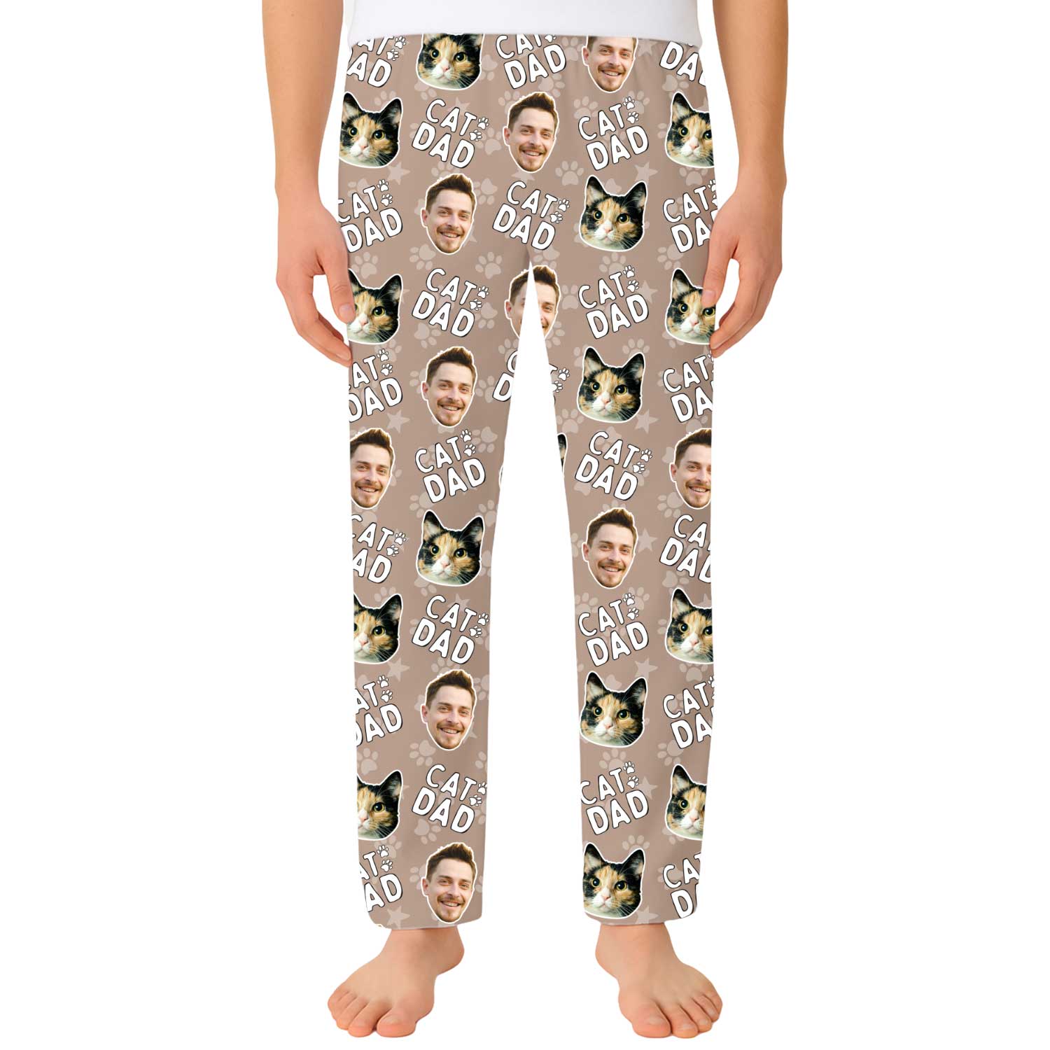Men's Cat Dad Personalised PJ Bottoms