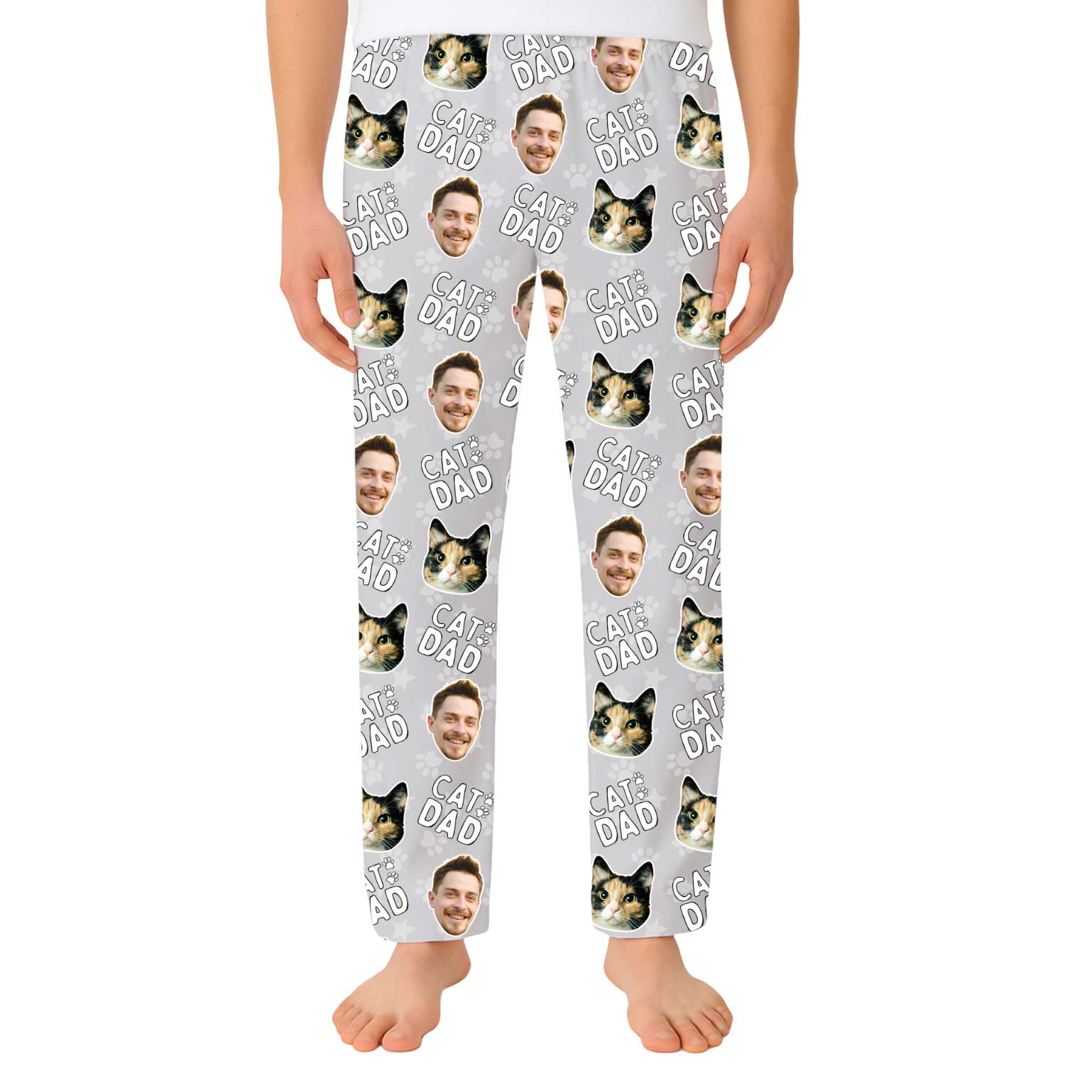 Men's Cat Dad Personalised PJ Bottoms