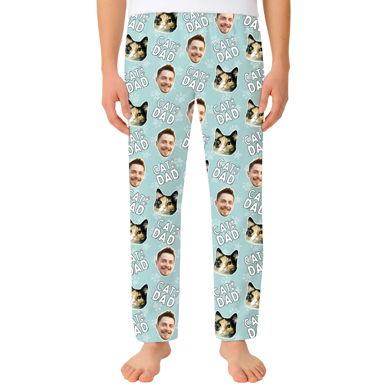 Men's Cat Dad Personalised PJ Bottoms