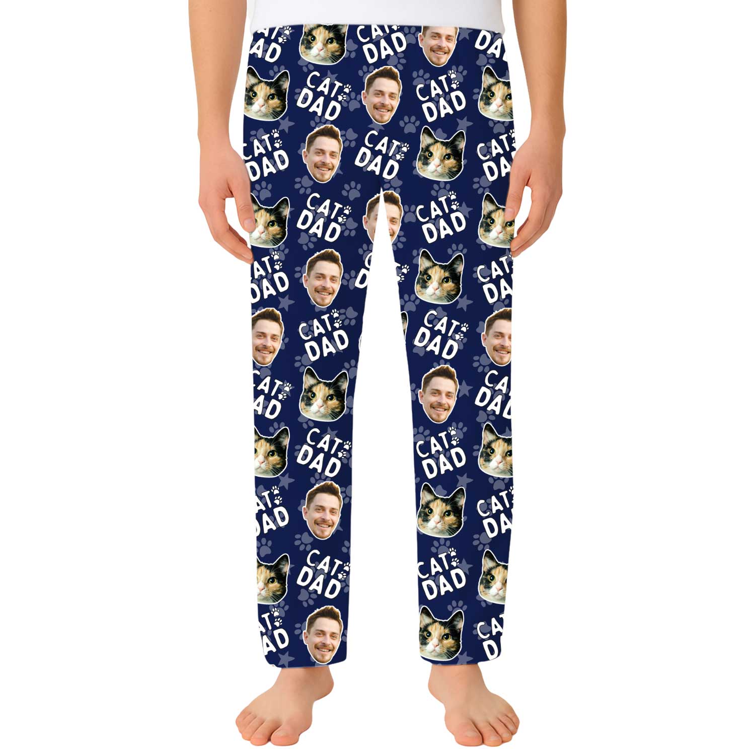 Men's Cat Dad Personalised PJ Bottoms