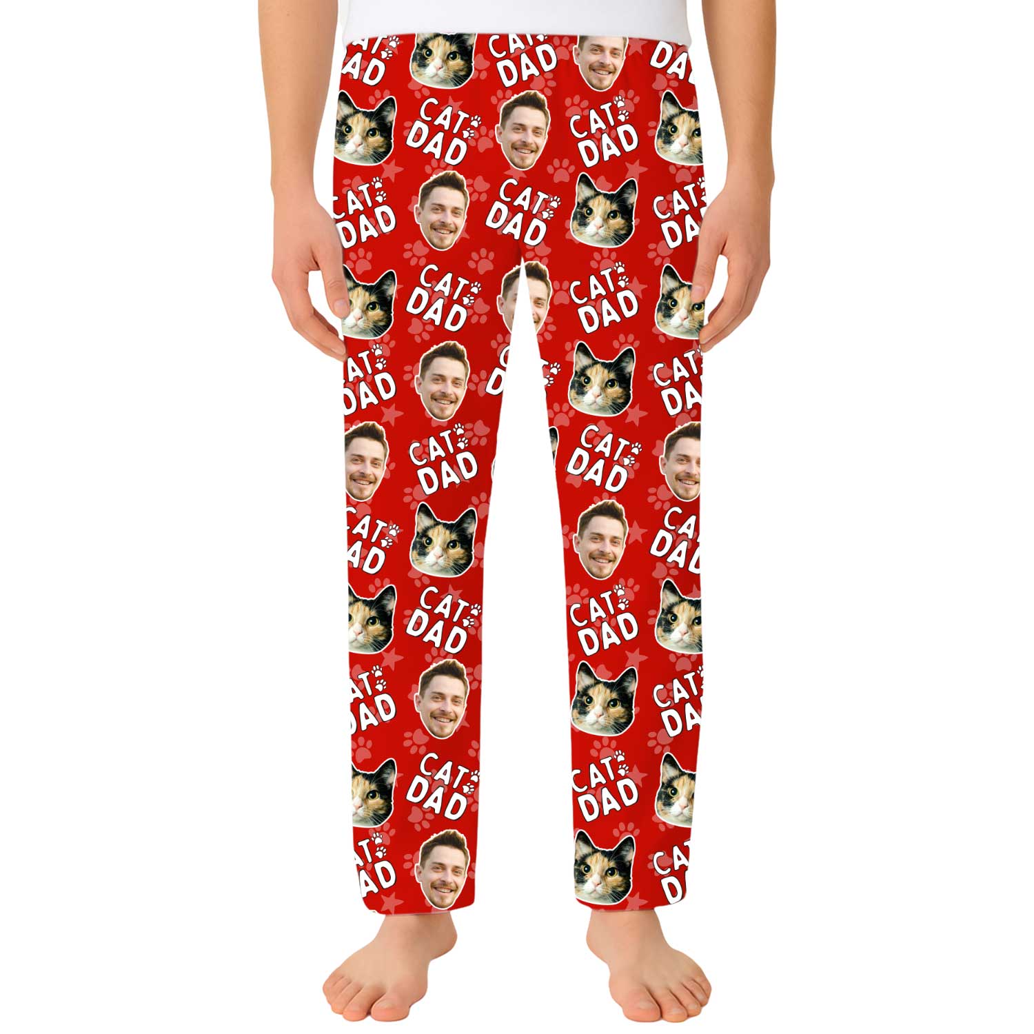 Men's Cat Dad Personalised PJ Bottoms