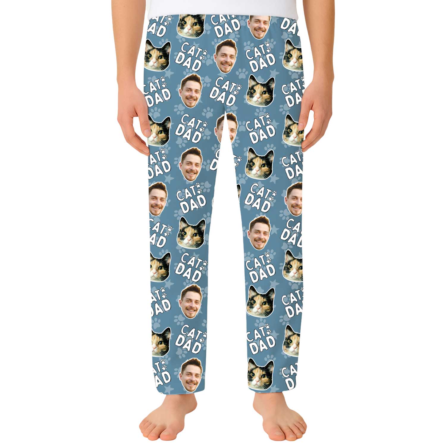 Men's Cat Dad Personalised PJ Bottoms