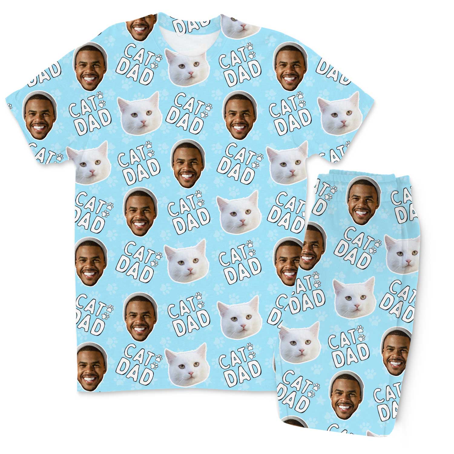 Men's Cat Dad Personalised Pyjamas - Trouser Set