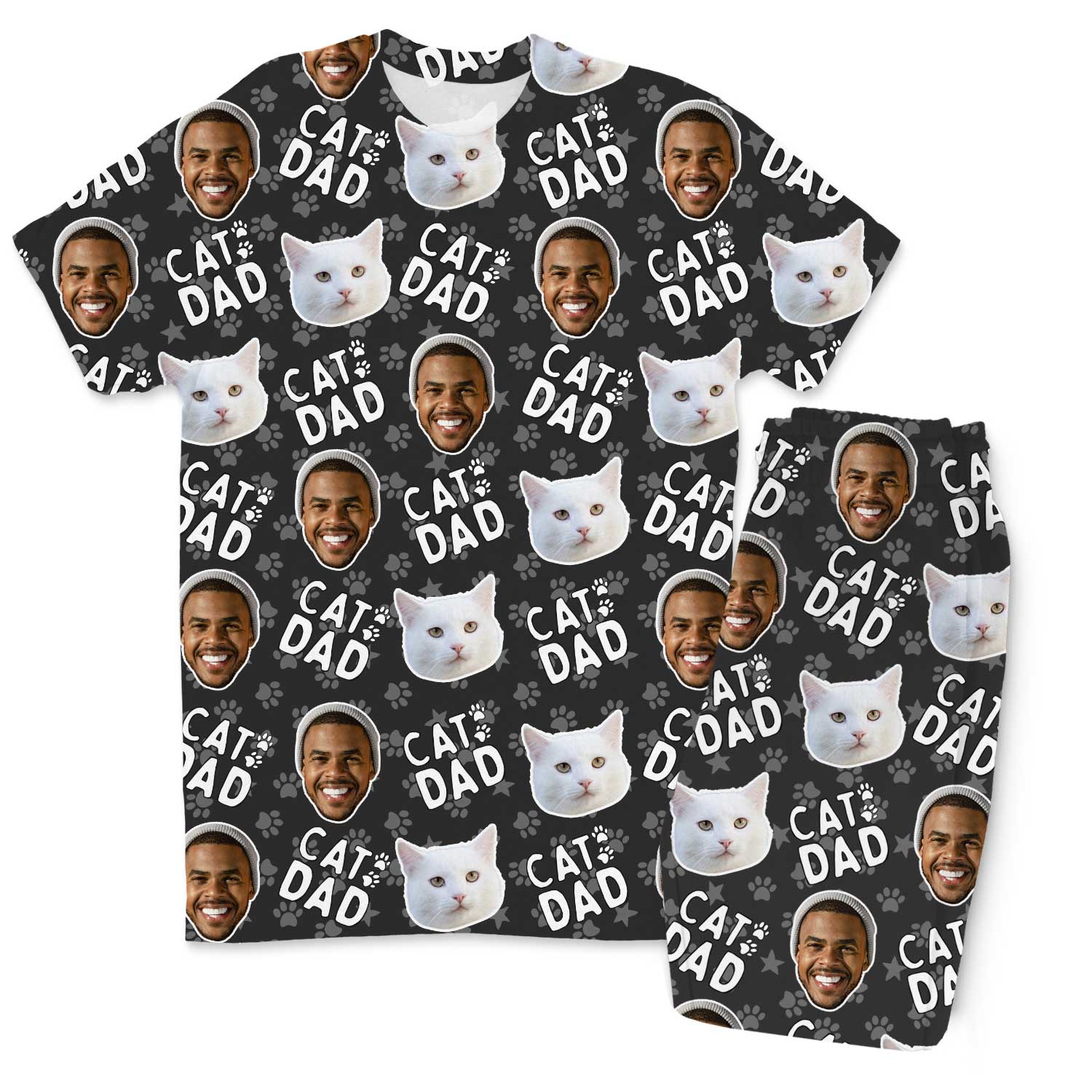 Men's Cat Dad Personalised Pyjamas - Trouser Set