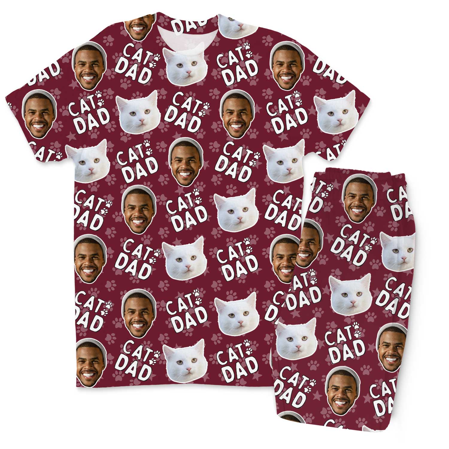 Men's Cat Dad Personalised Pyjamas - Trouser Set