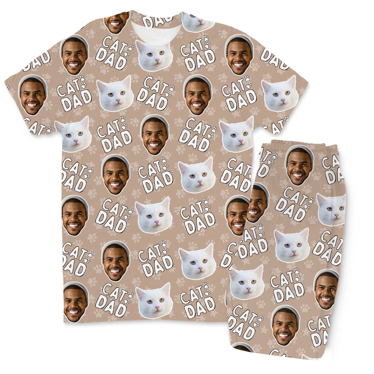 Men's Cat Dad Personalised Pyjamas - Trouser Set
