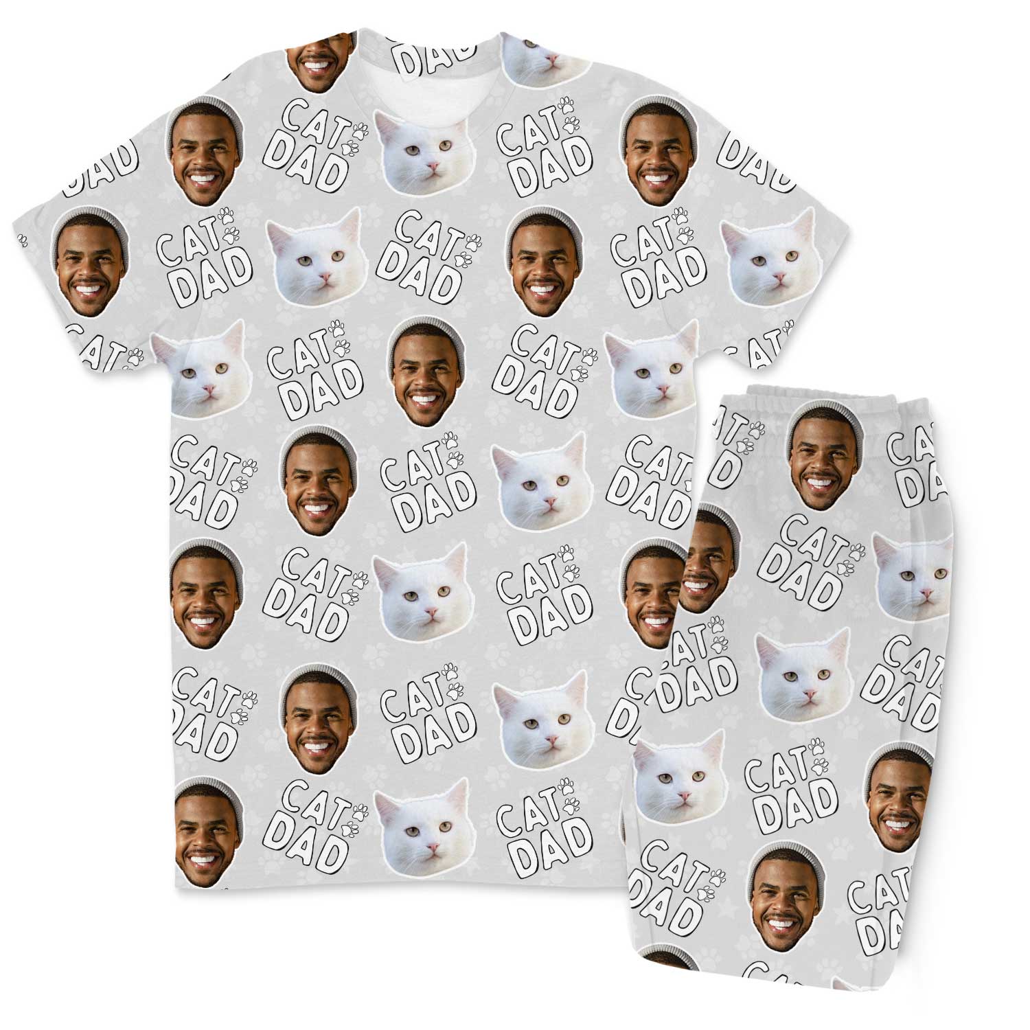 Men's Cat Dad Personalised Pyjamas - Trouser Set