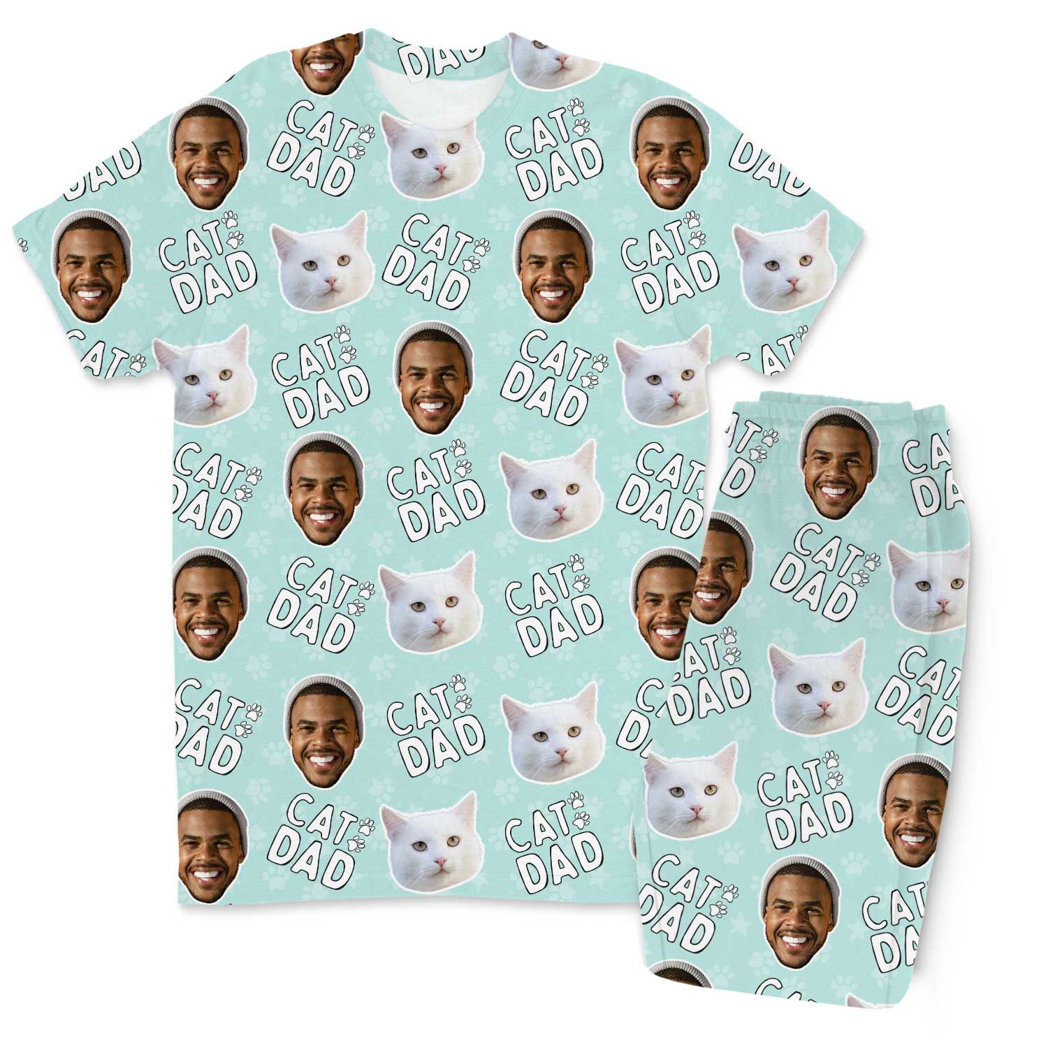 Men's Cat Dad Personalised Pyjamas - Trouser Set