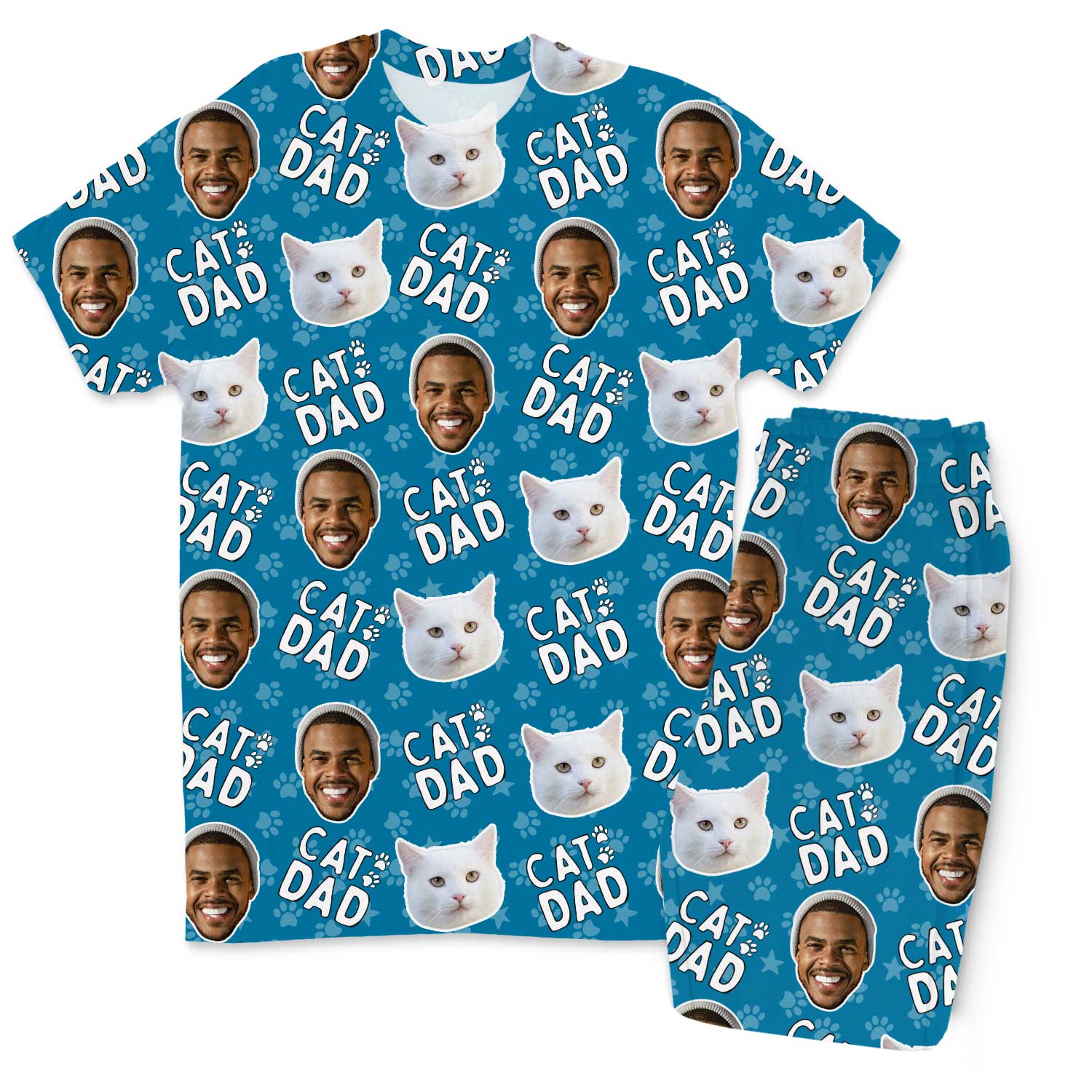 Men's Cat Dad Personalised Pyjamas - Trouser Set