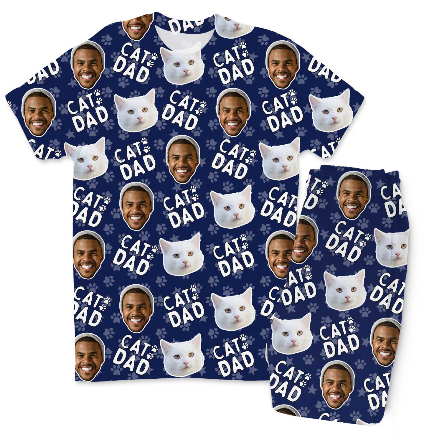 Men's Cat Dad Personalised Pyjamas - Trouser Set