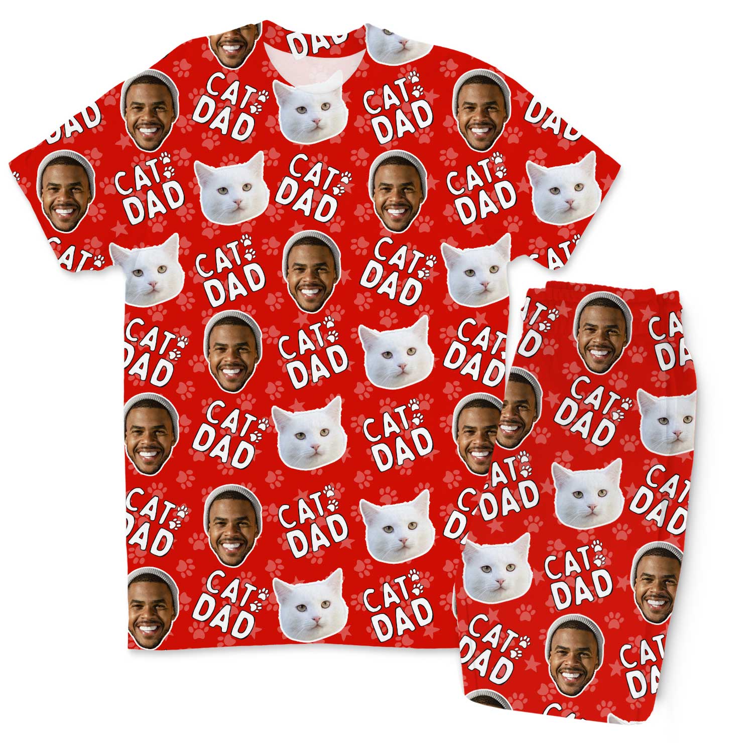 Men's Cat Dad Personalised Pyjamas - Trouser Set