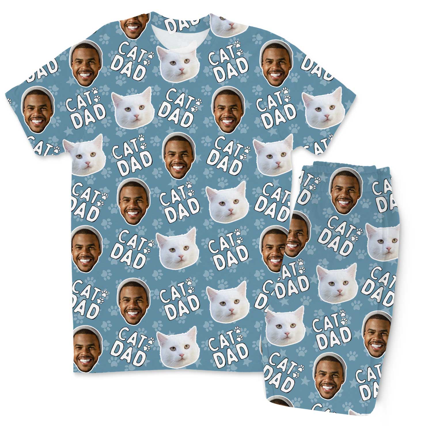 Men's Cat Dad Personalised Pyjamas - Trouser Set