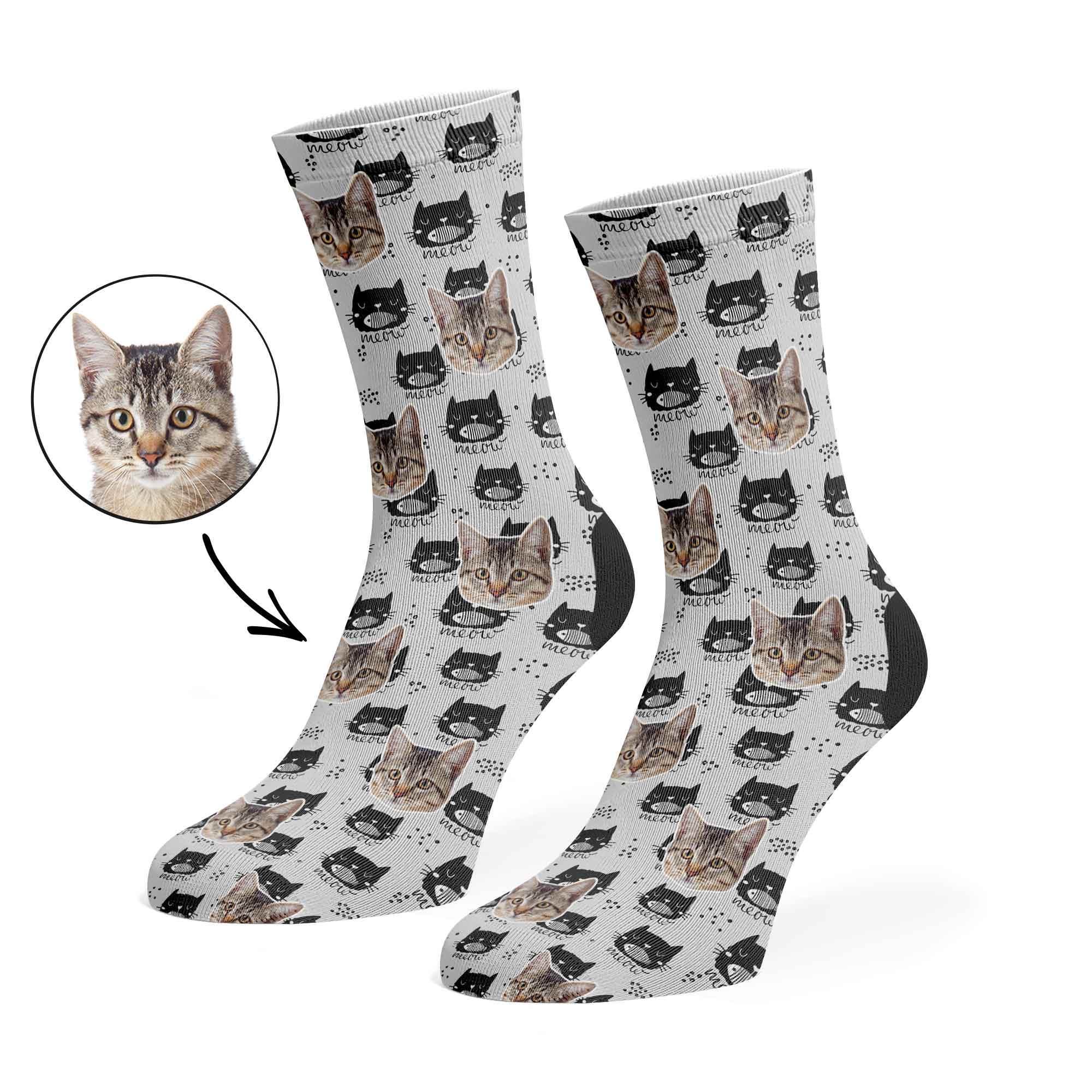 Meow Cat Pattern Socks
